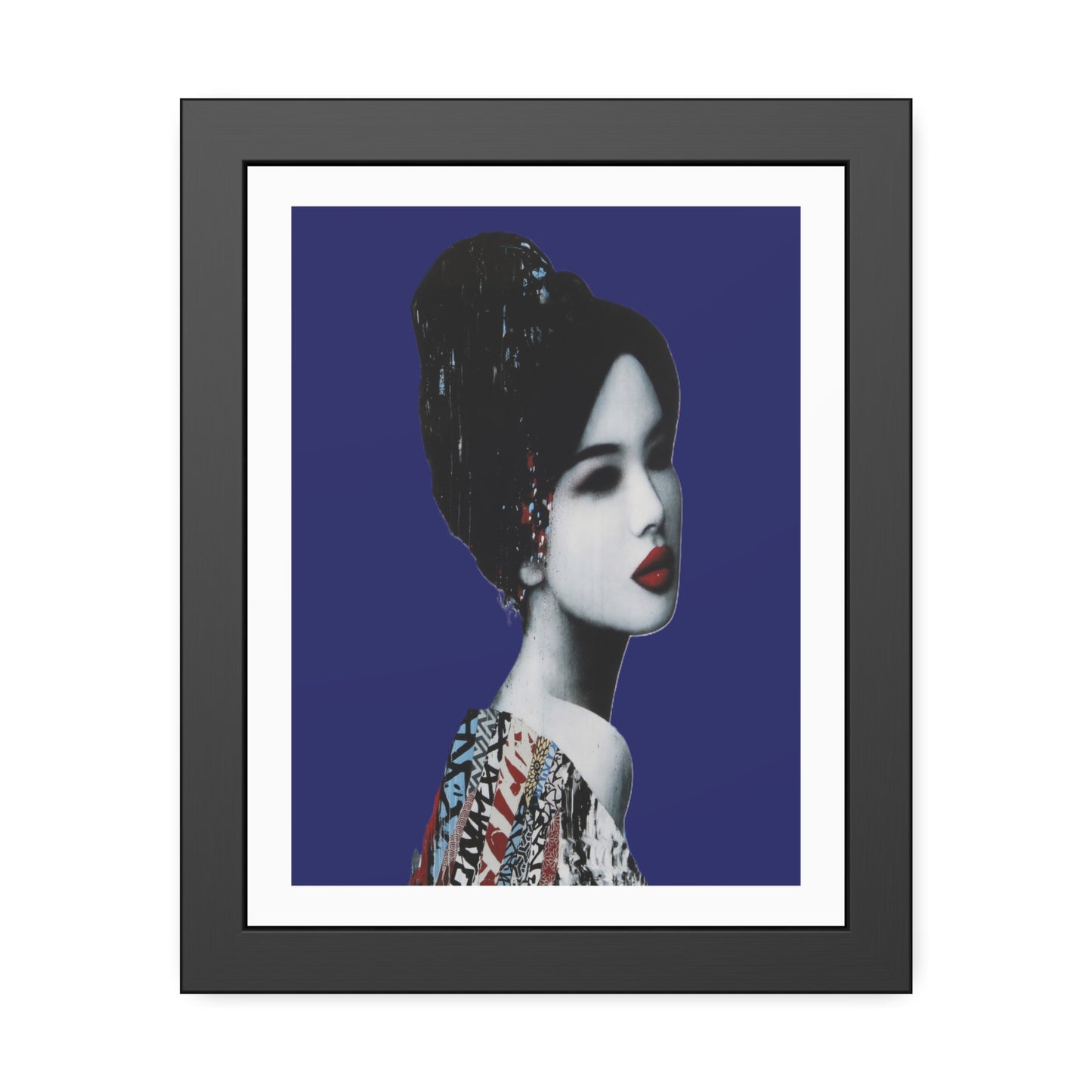 Geisha Portrait - Framed Paper Posters