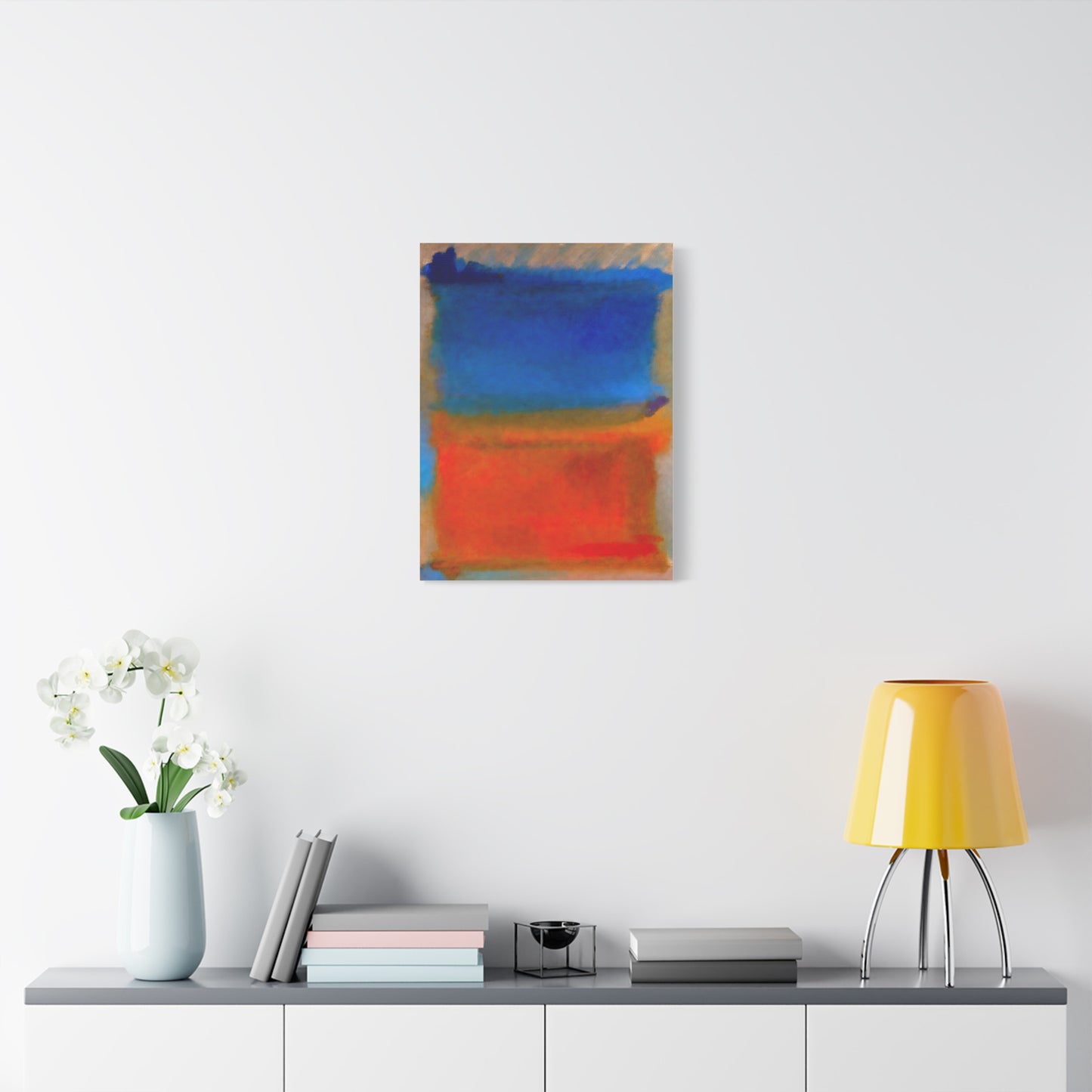Abstract Blue and Orange Canvas Print — Modern Stretched Wall Art
