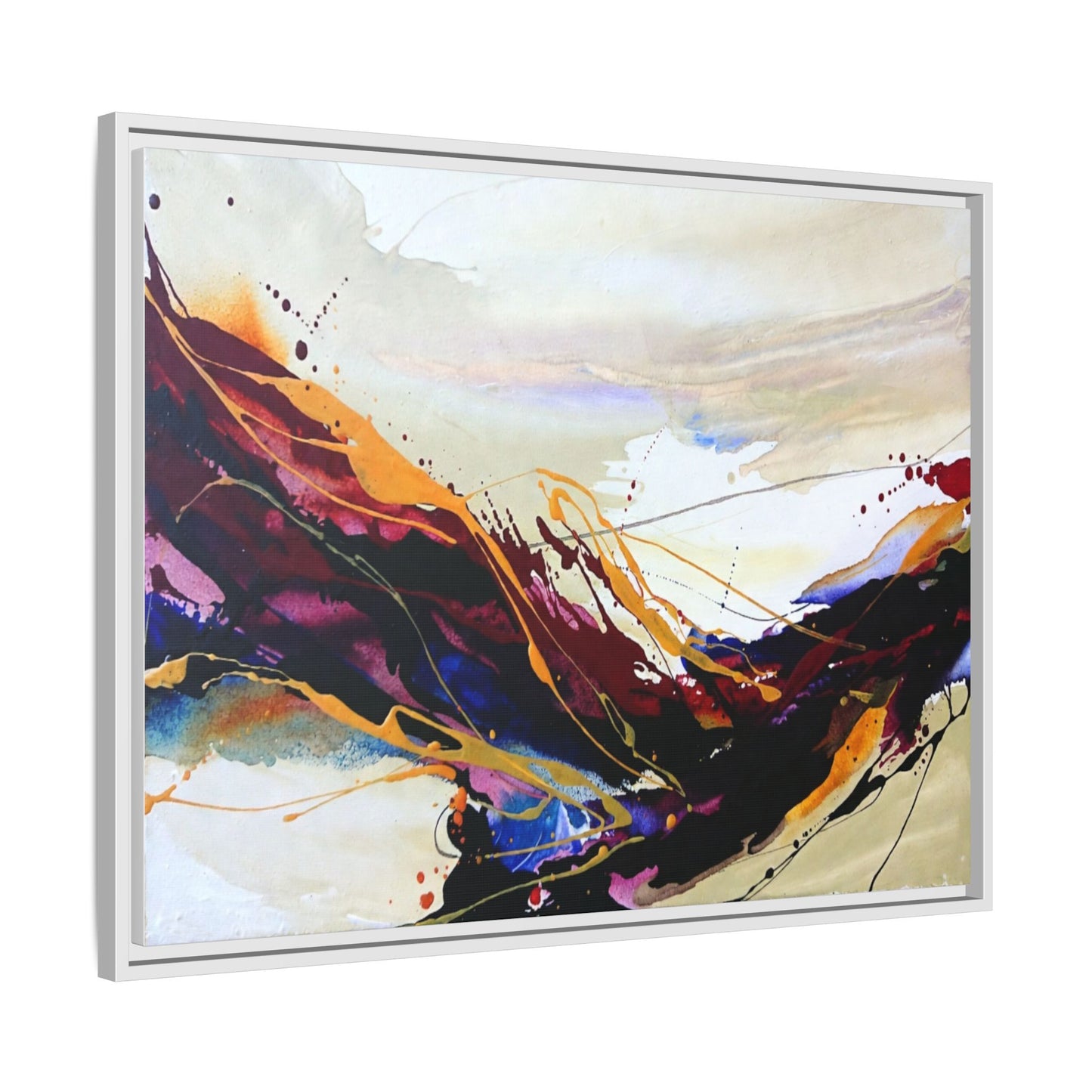 Abstract Flow Matte Canvas Framed Wall Art