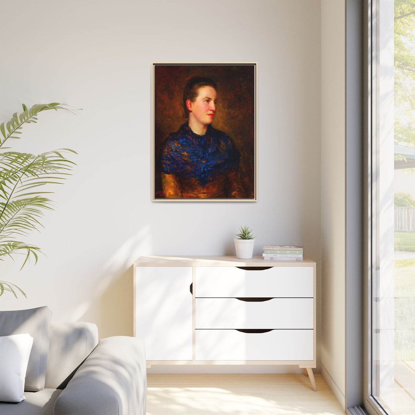 Framed Matte Canvas Portrait Print — Classic Victorian Woman Wall Art