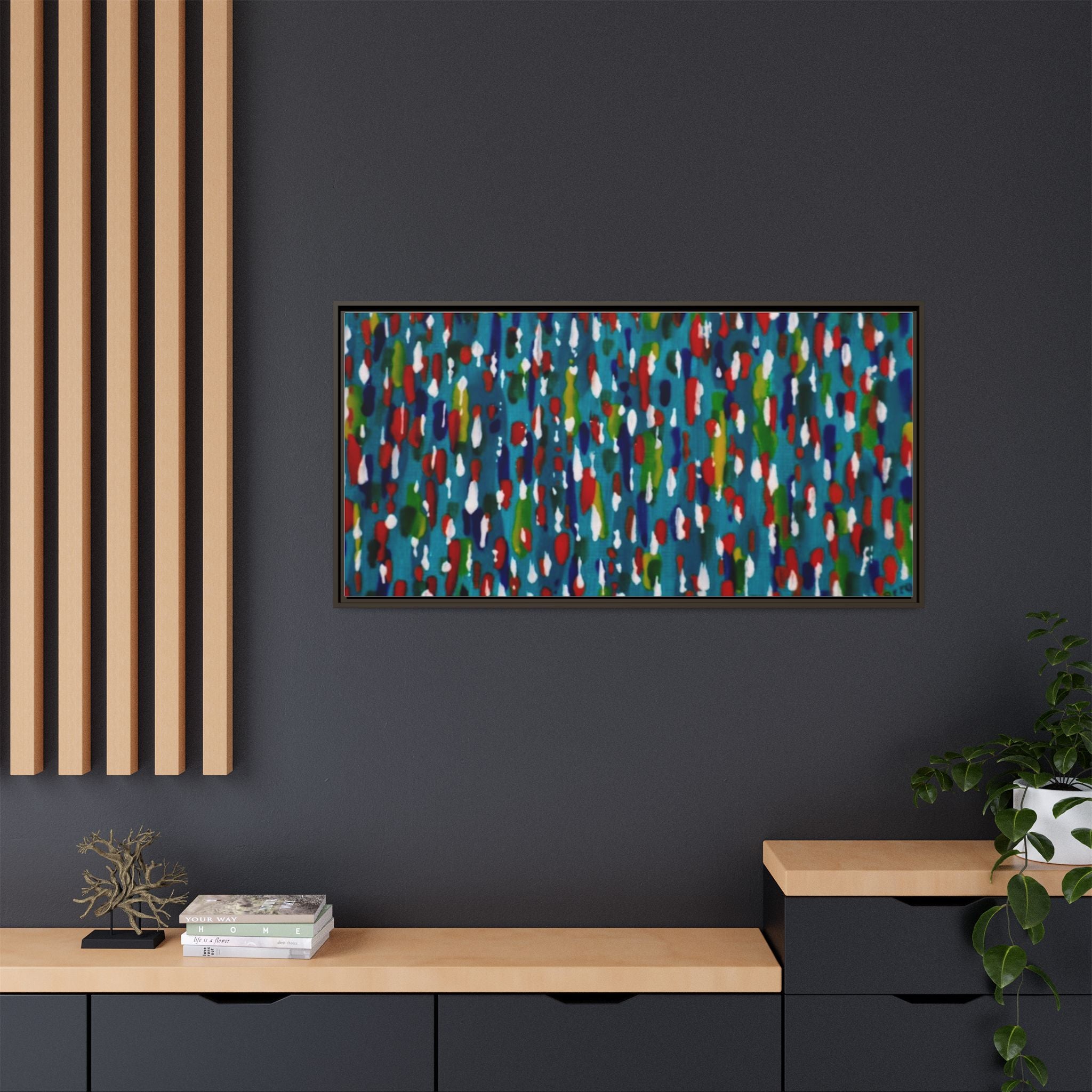 Colours Of The Soul Reflecting On Water by Ariel Chavarro Avila Matte Canvas Framed Art