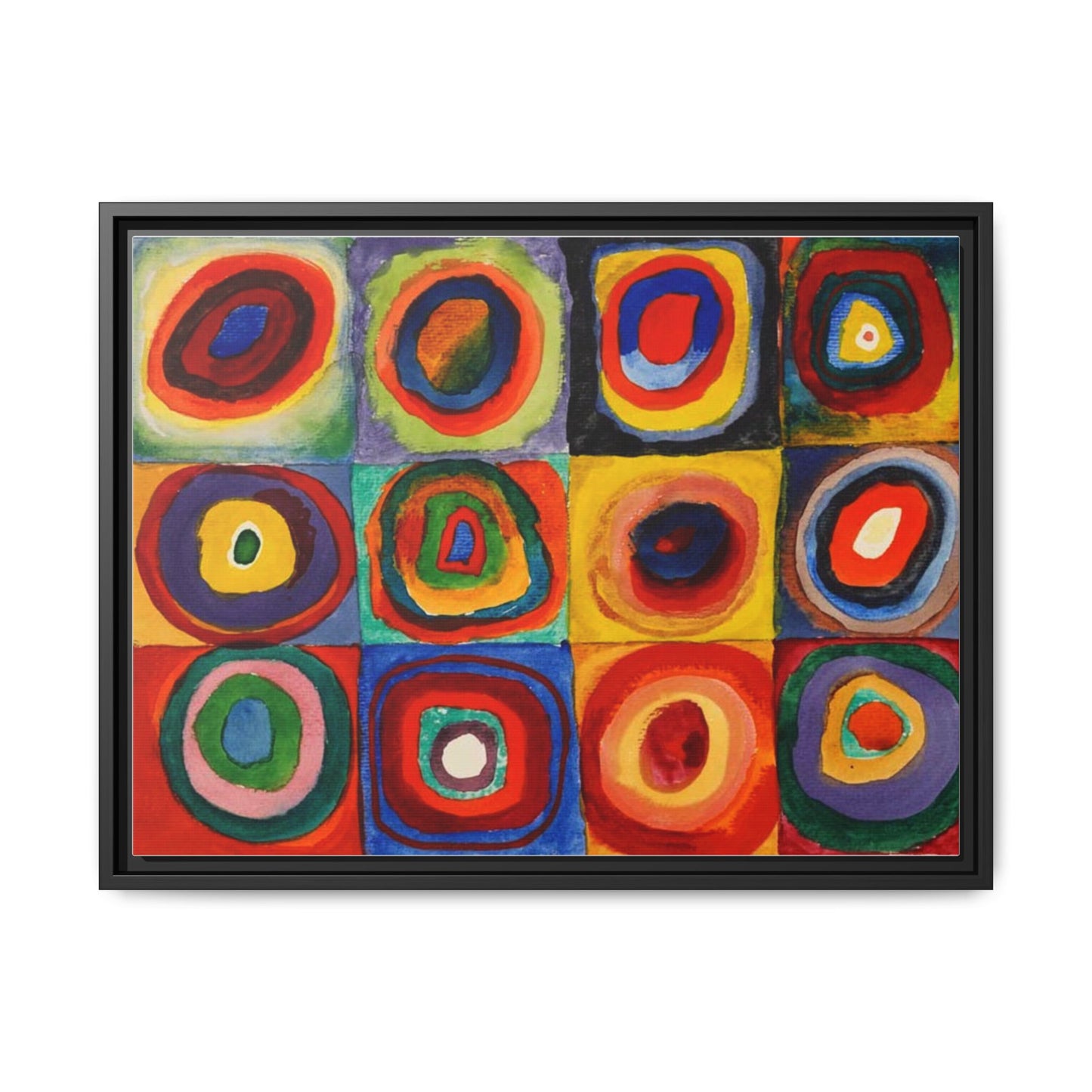 Colour Study, Squares with Concentric Circles by Vassily Kandinsky Framed Abstract Canvas Print