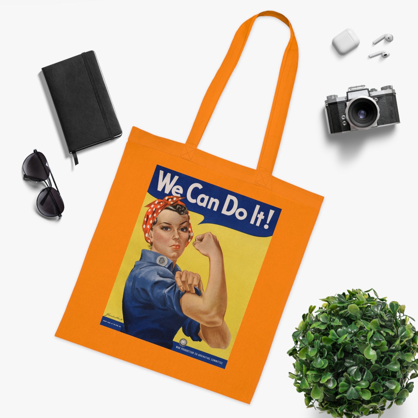 We Can Do It! Rosie the Riveter Cotton Tote — Vintage Feminist Empowerment Shopper