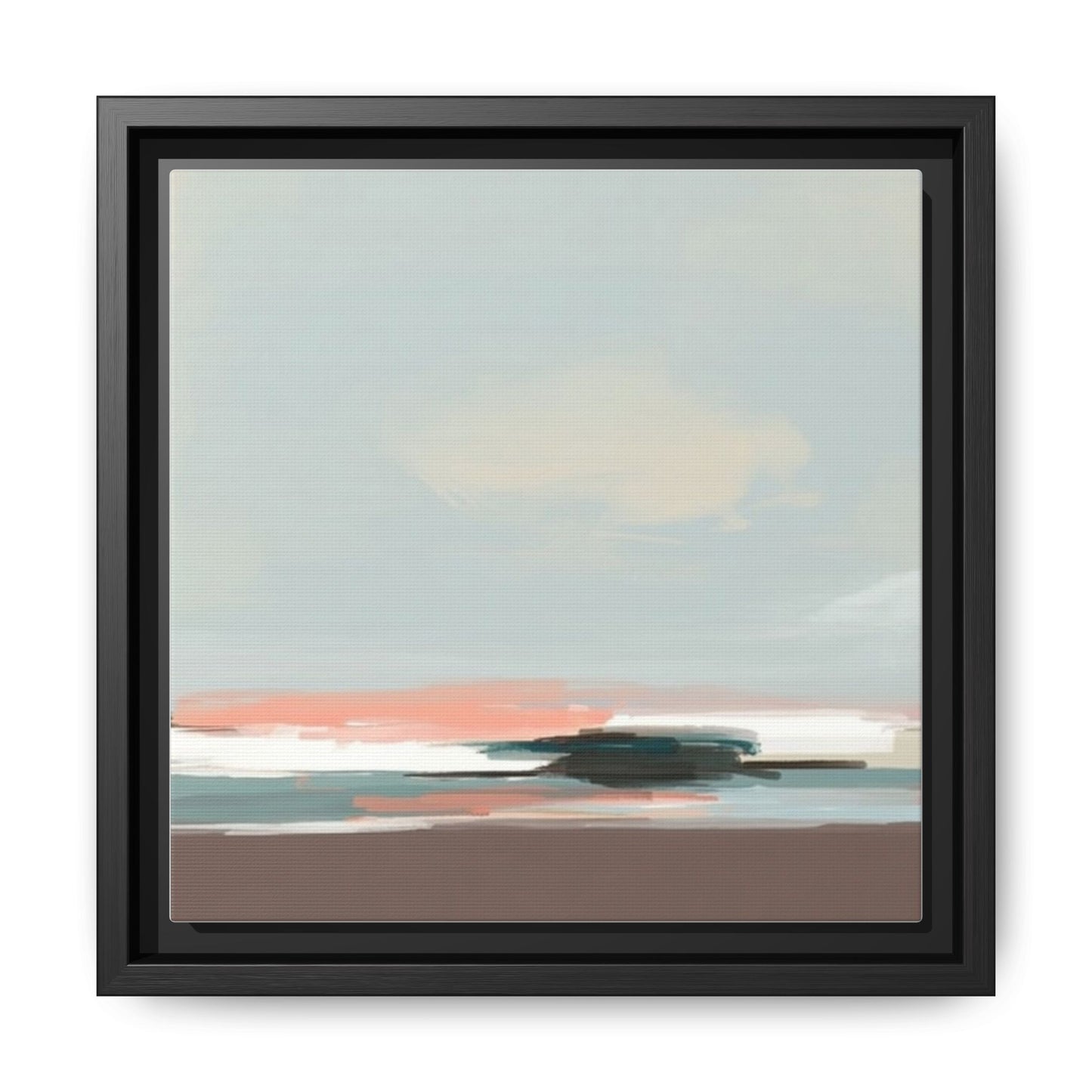 Framed Matte Canvas Print — Soft Coastal Abstract Landscape