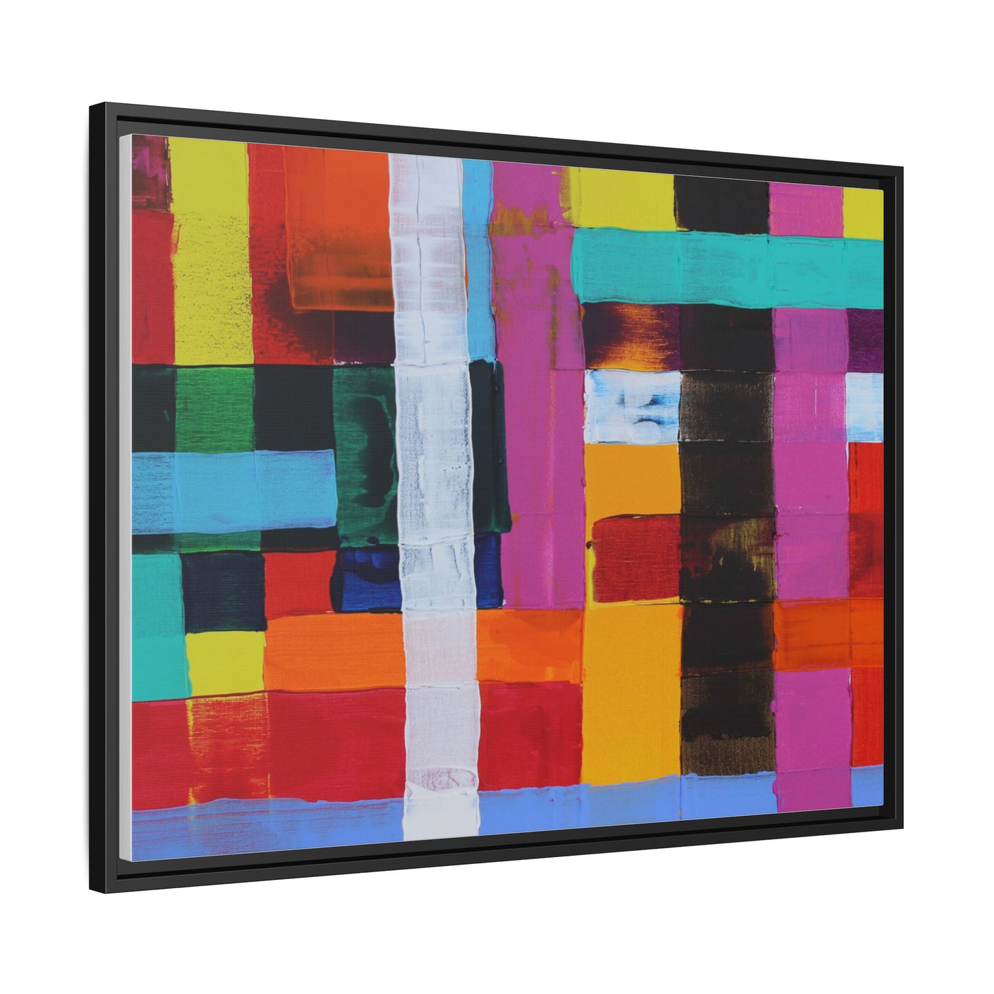 Farbfeld Malerei (Acryl) by Unknown Artist Matte Framed Canvas Wall Art Print