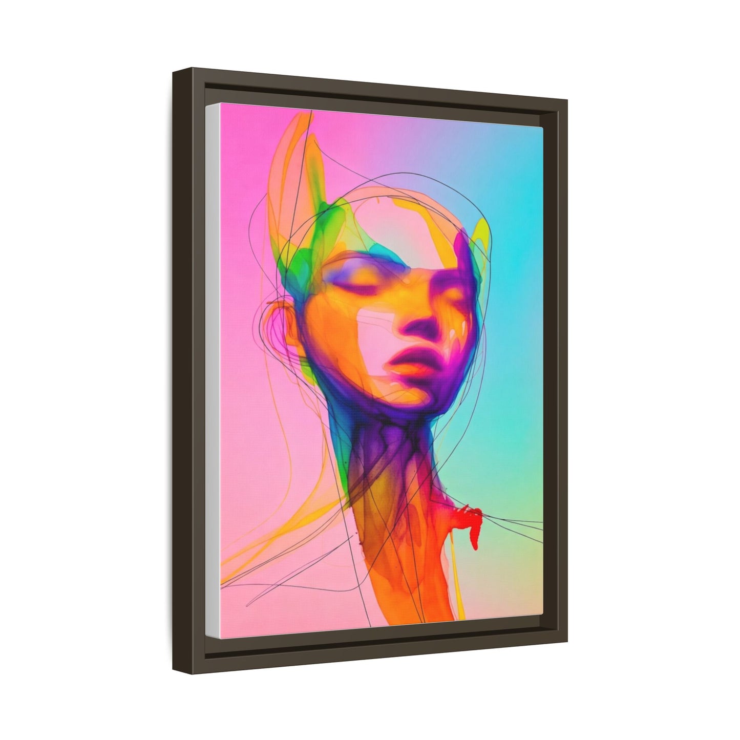 Framed Matte Canvas Art — Vibrant Abstract Portrait Wall Print