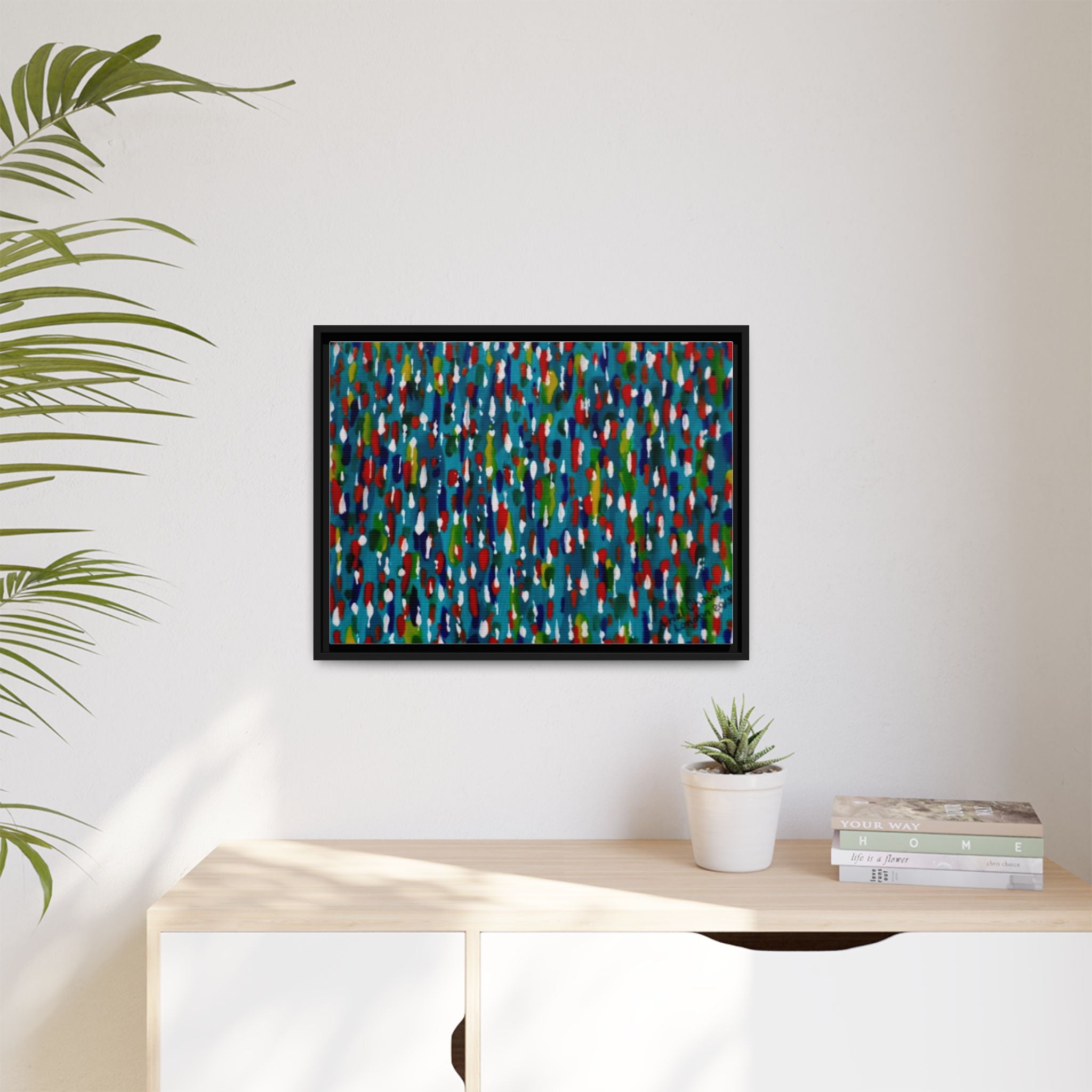 Colours Of The Soul Reflecting On Water by Ariel Chavarro Avila Matte Canvas Framed Art