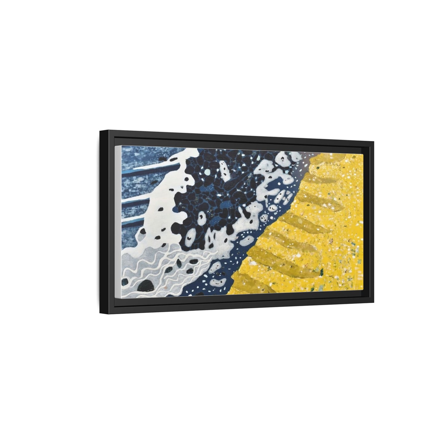 Framed Abstract Ocean & Sand Matte Canvas Print
