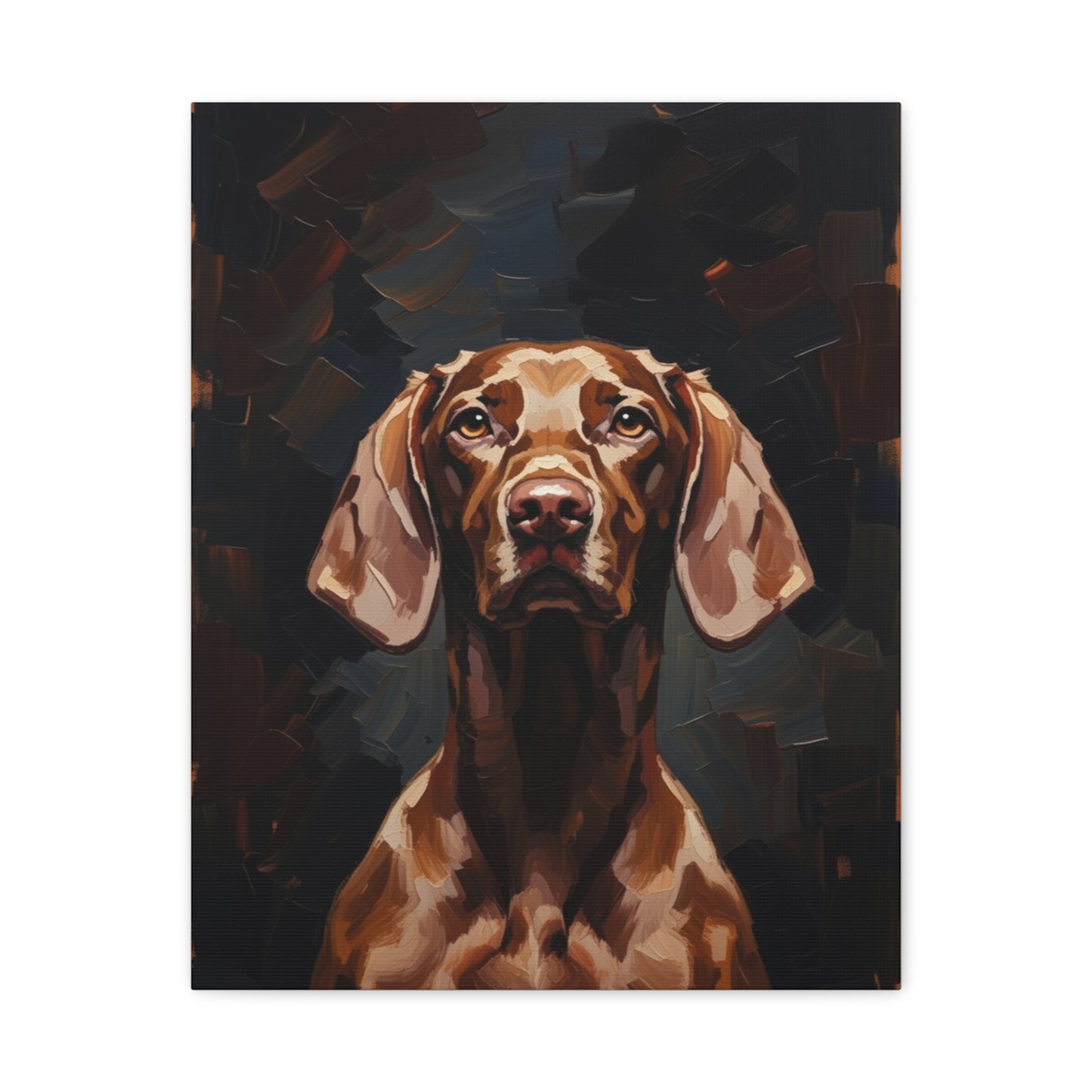 Chocolate Vizsla Canvas Wall Art — Matte Stretched Dog Portrait