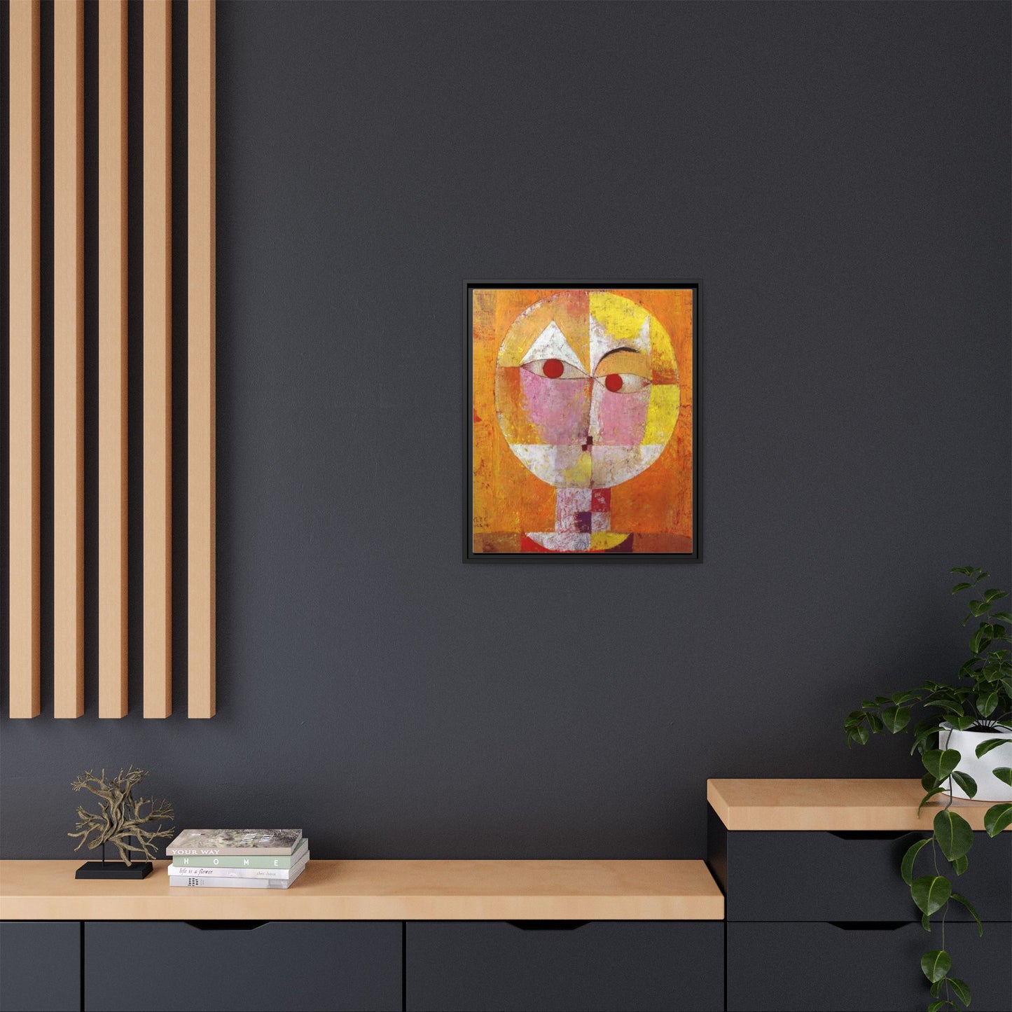 Senecio II by Paul Klee Canvas Framed Wall Art Print