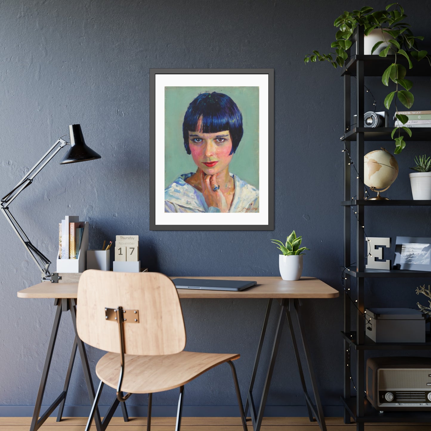 Vintage Portrait Framed Poster — 1920s Flapper Art Print