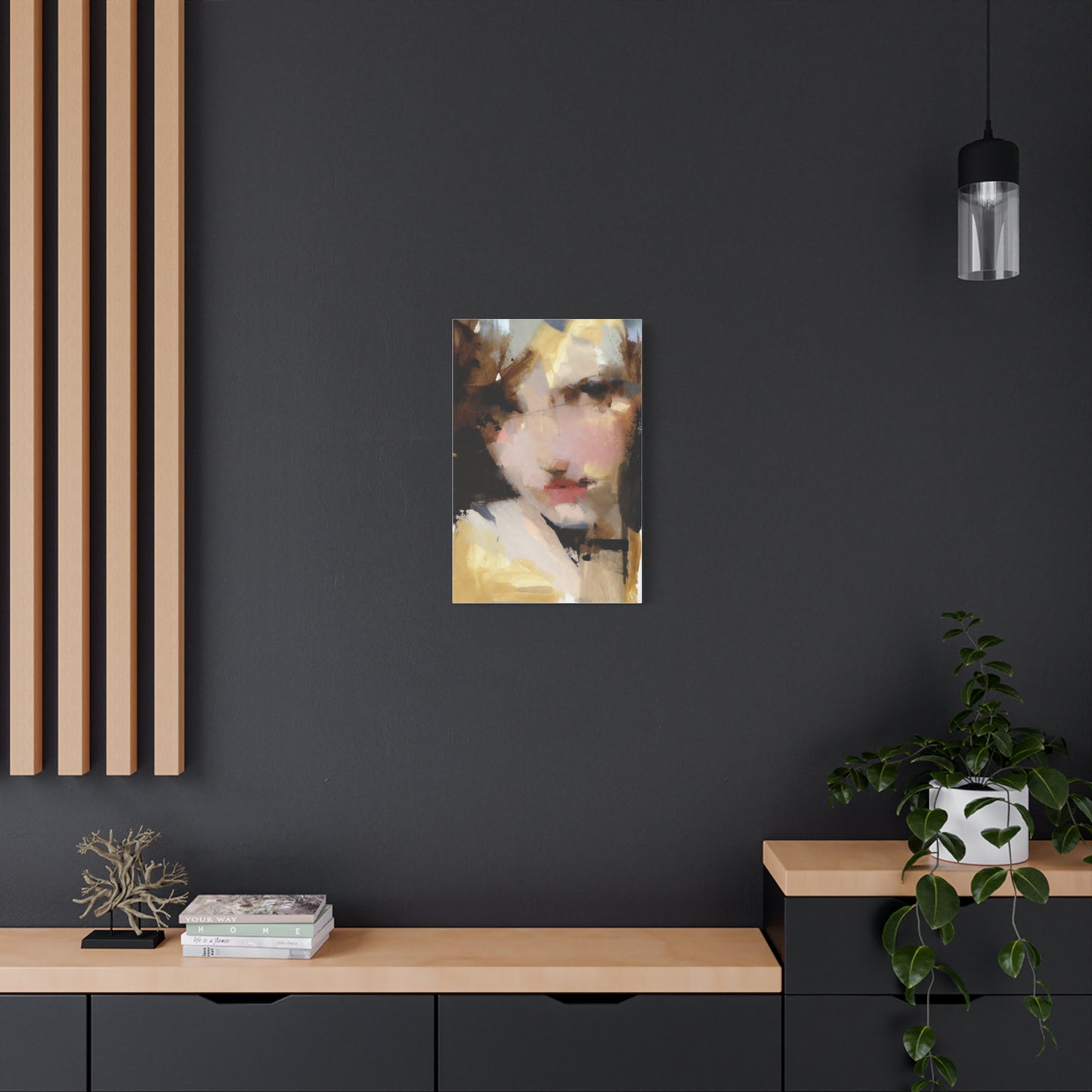 Abstract Portrait Matte Canvas Print — Modern Feminine Wall Art