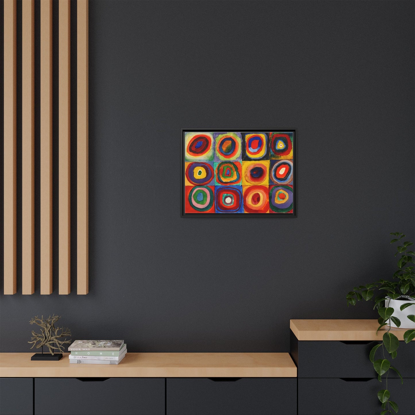 Colour Study, Squares with Concentric Circles by Vassily Kandinsky Framed Abstract Canvas Print