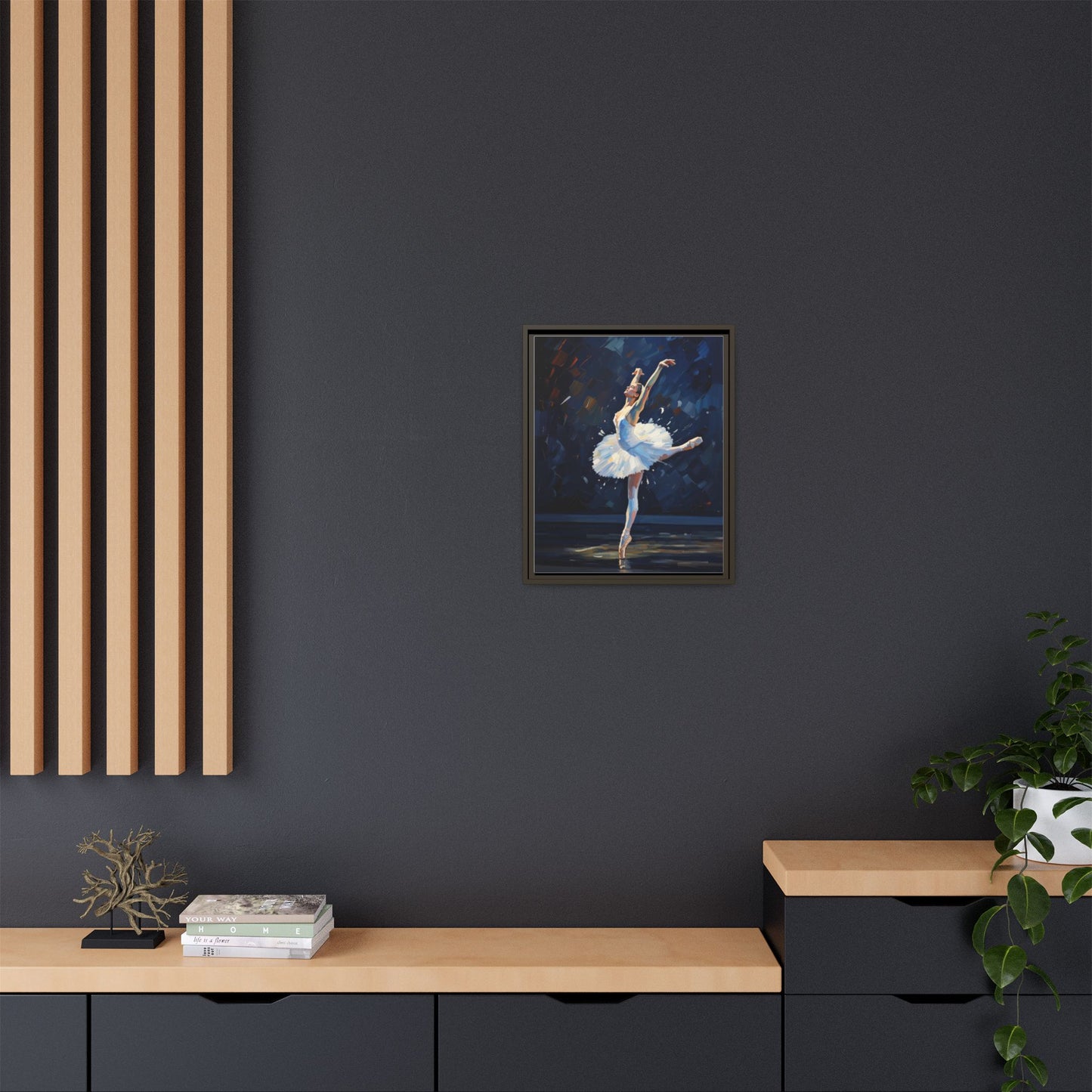 Ballerina Ballet Canvas Print — Framed Matte Wall Art