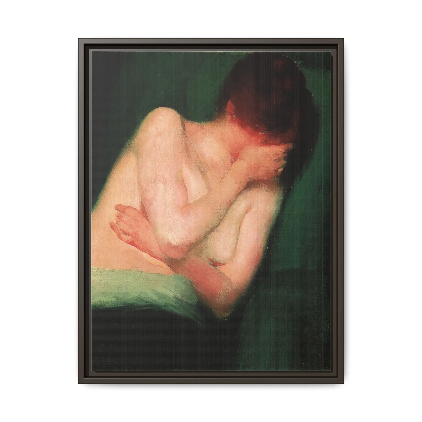 Female Nude by János Vaszary Framed Matte Canvas Wall Art Print