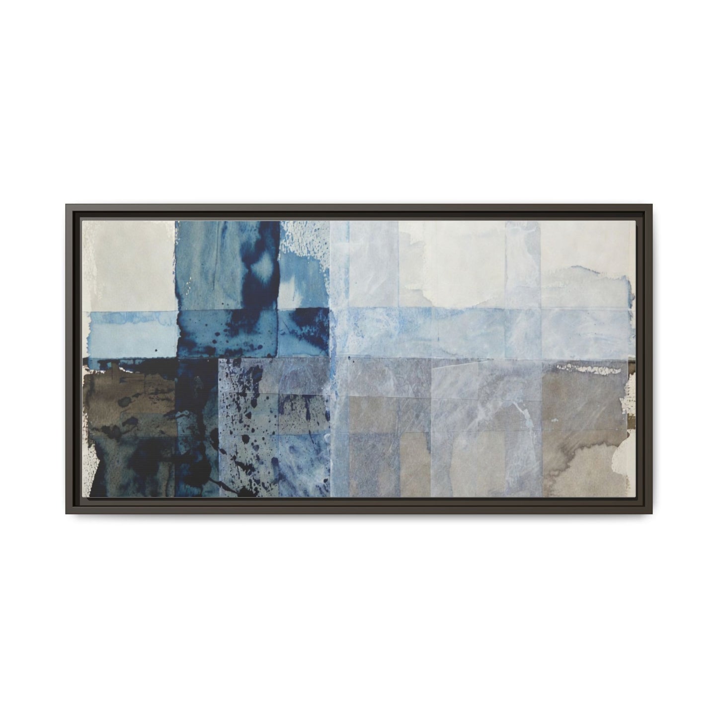 Abstract Coastal Blue Framed Canvas Art