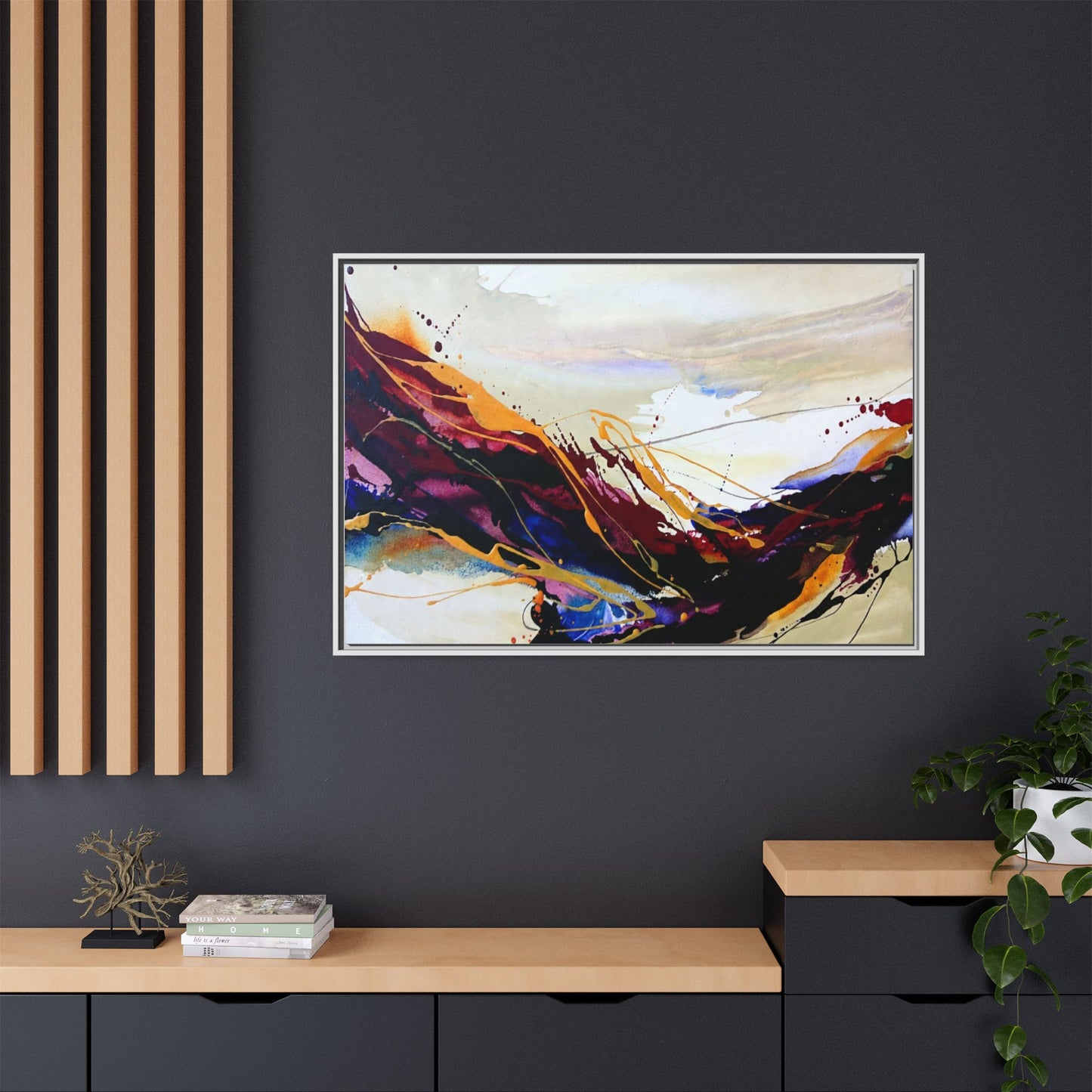 Abstract Flow Matte Canvas Framed Wall Art