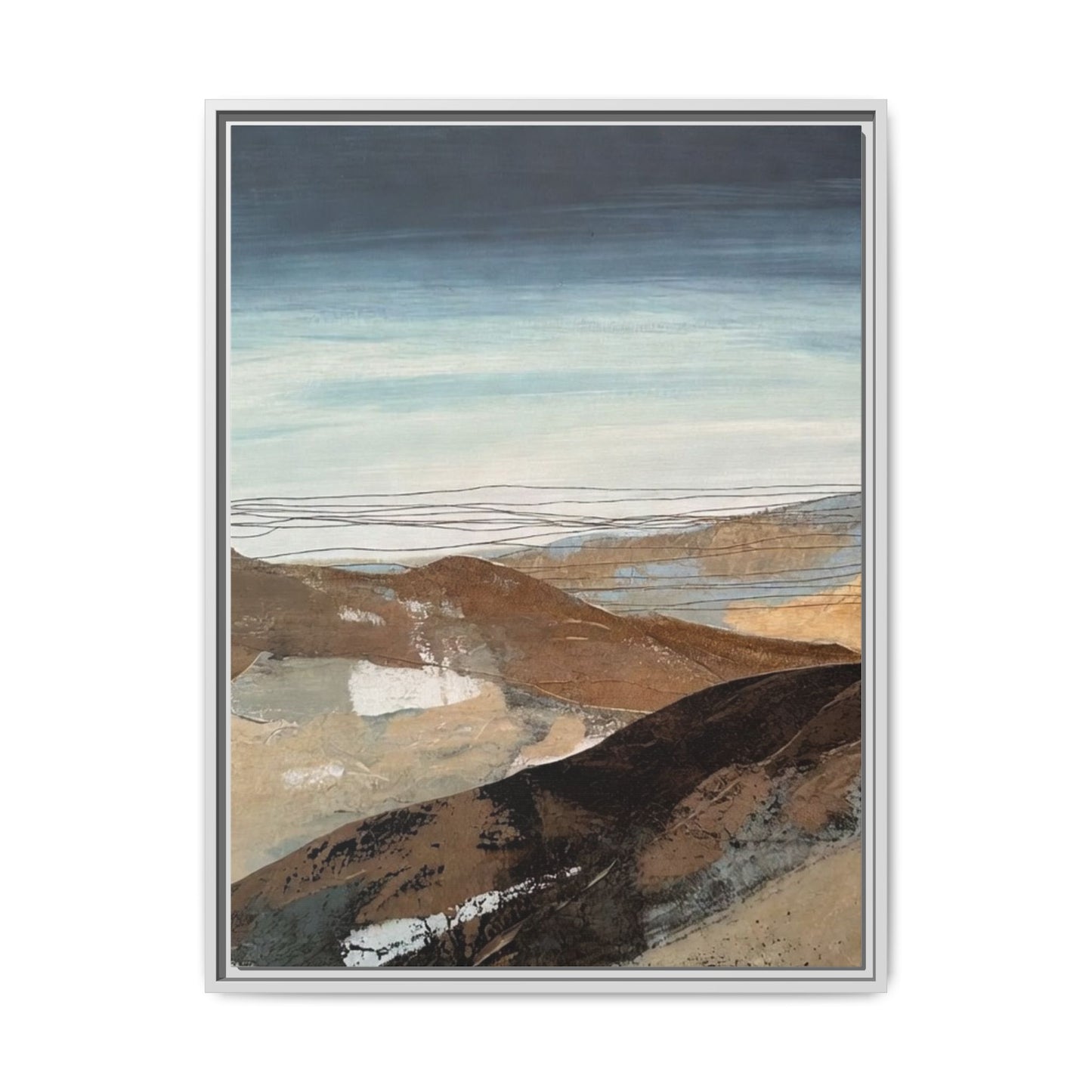 Framed Matte Canvas Art — Serene Abstract Landscape