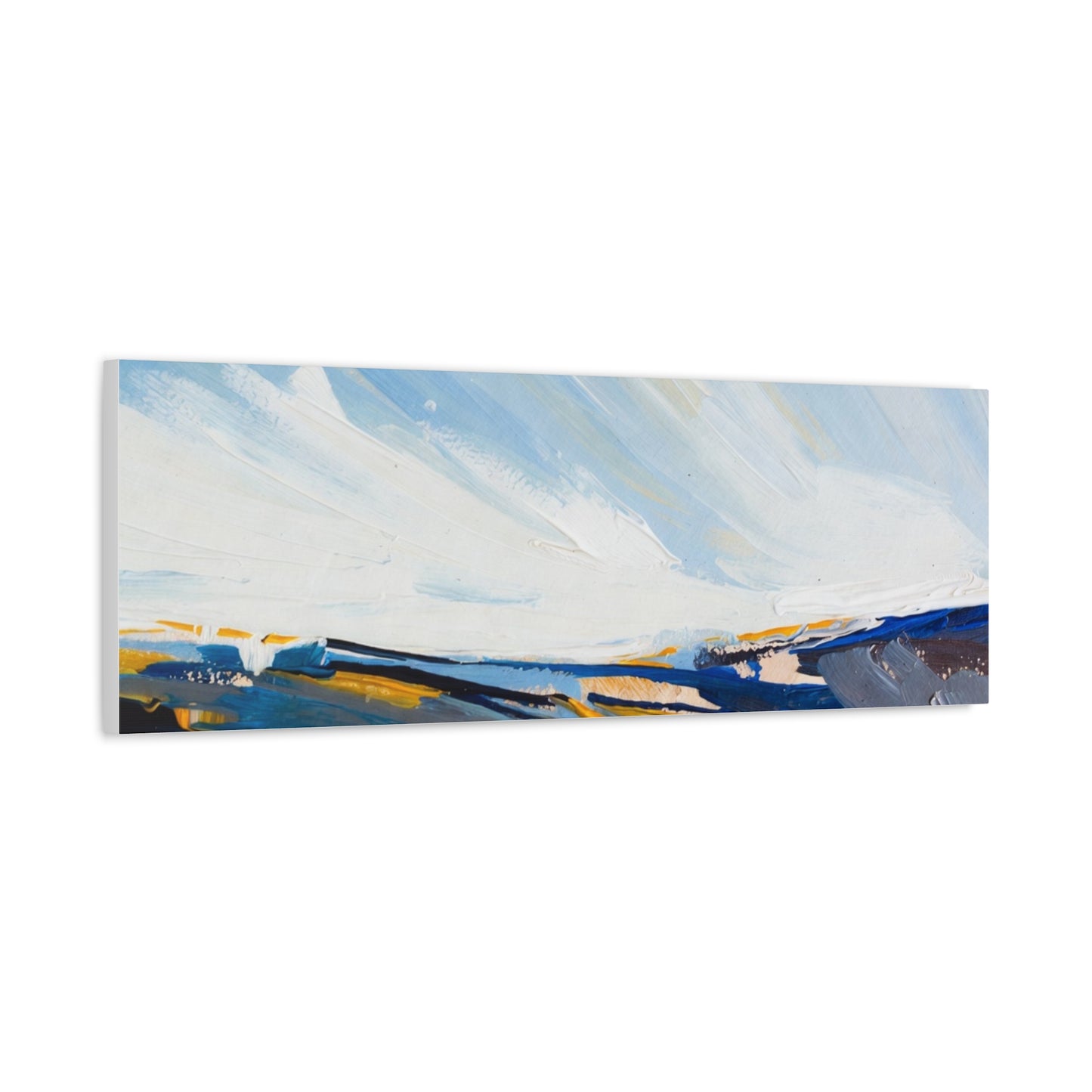 Abstract Coastal Landscape Canvas Print — Blue Sky Seascape Wall Art
