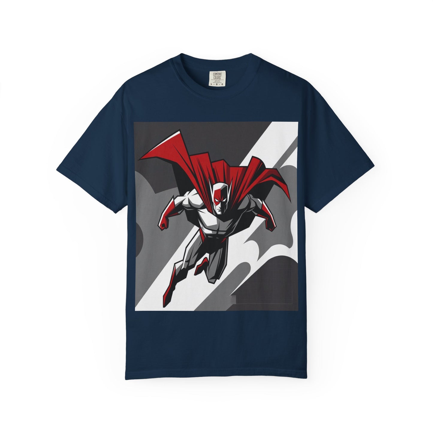 Superhero Action T-Shirt — Red Cape Comic Graphic Tee