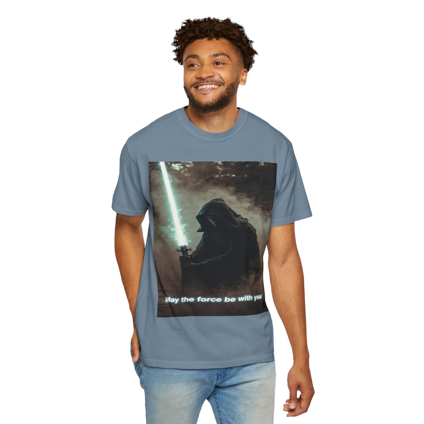 T-Shirt — 'May the force be with you' Lightsaber Sci‑Fi Graphic Tee