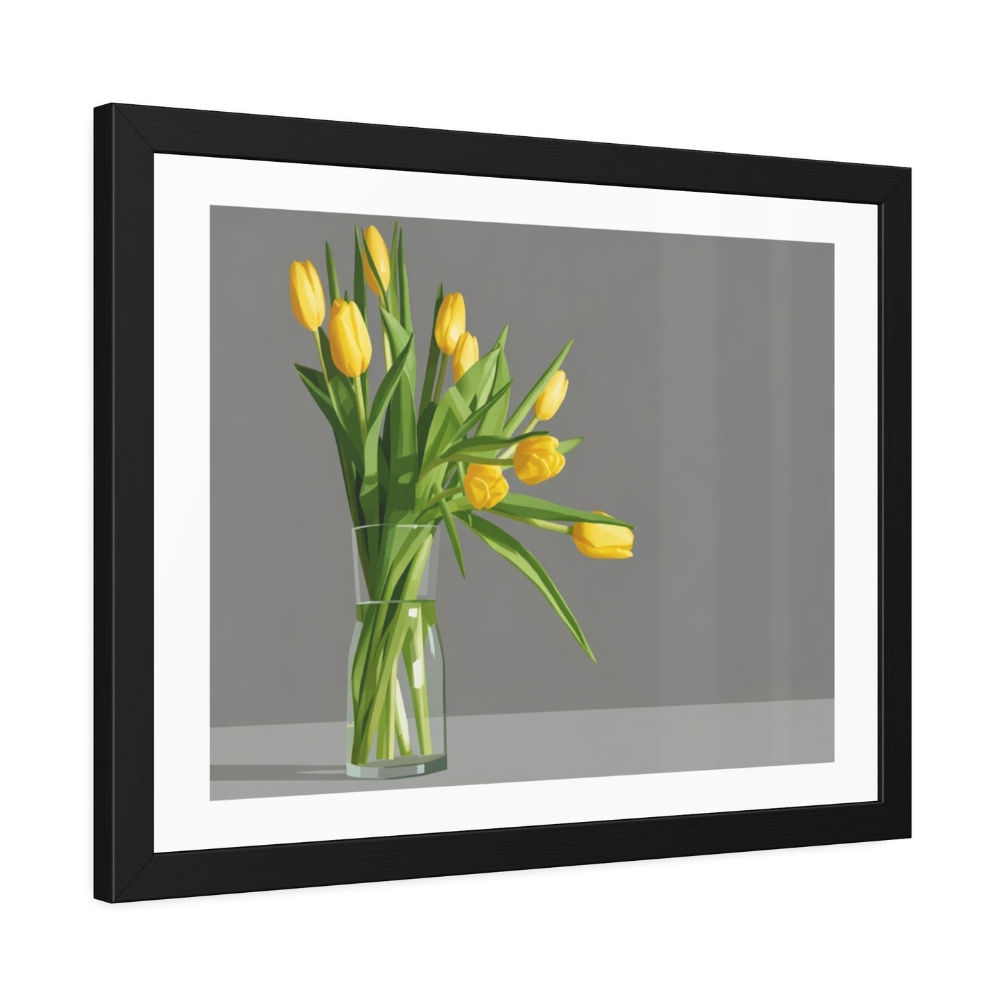 Yellow Tulip Framed Print — Modern Botanical Wall Art