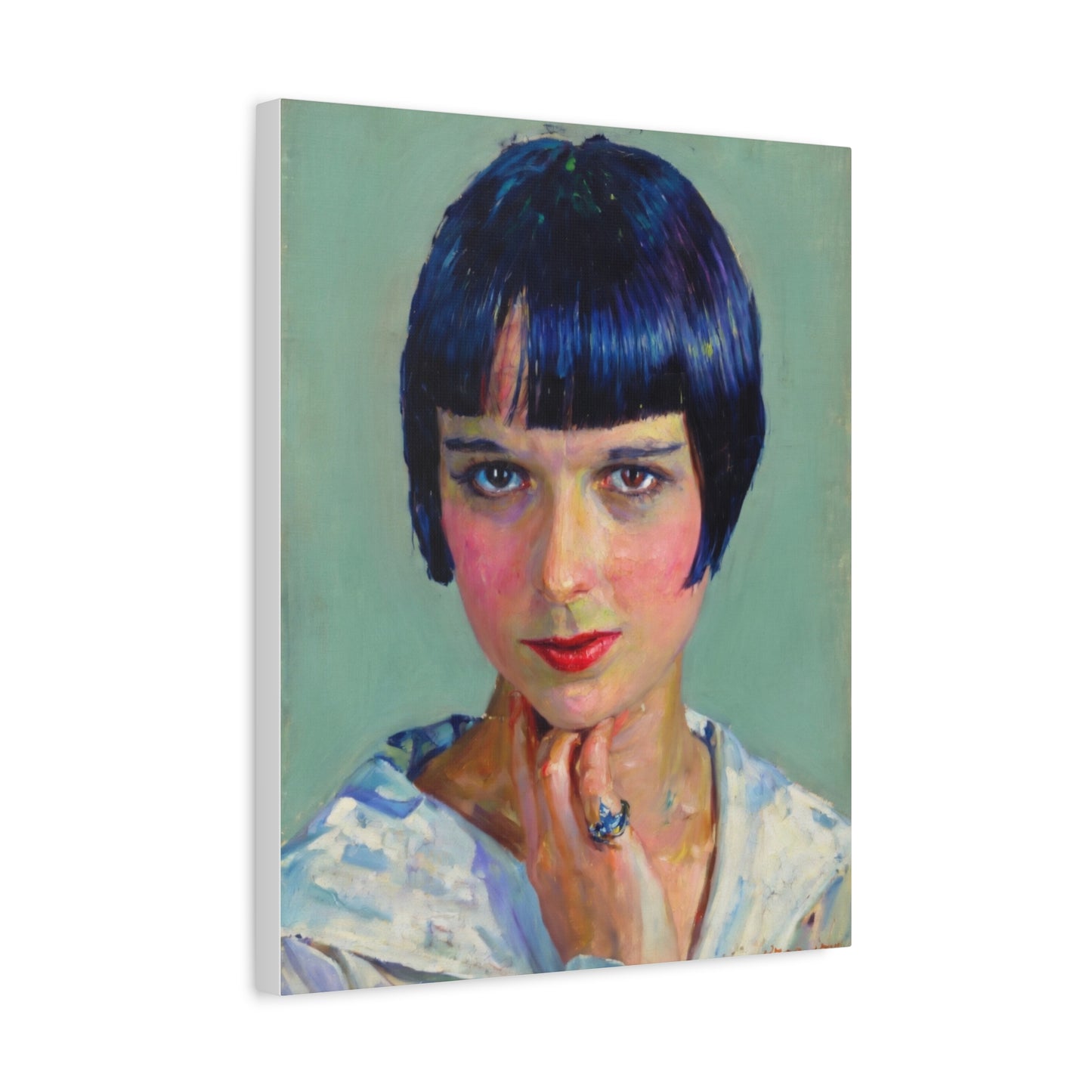 Portrait Canvas Print — Vintage Flapper Woman Matte Stretched Wall Art