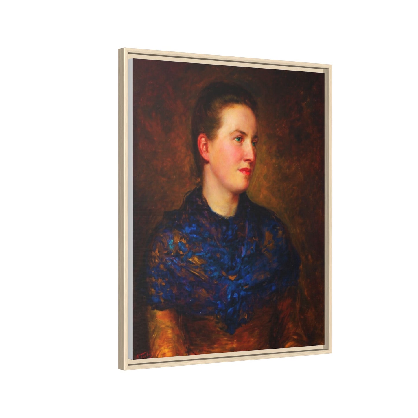 Framed Matte Canvas Portrait Print — Classic Victorian Woman Wall Art