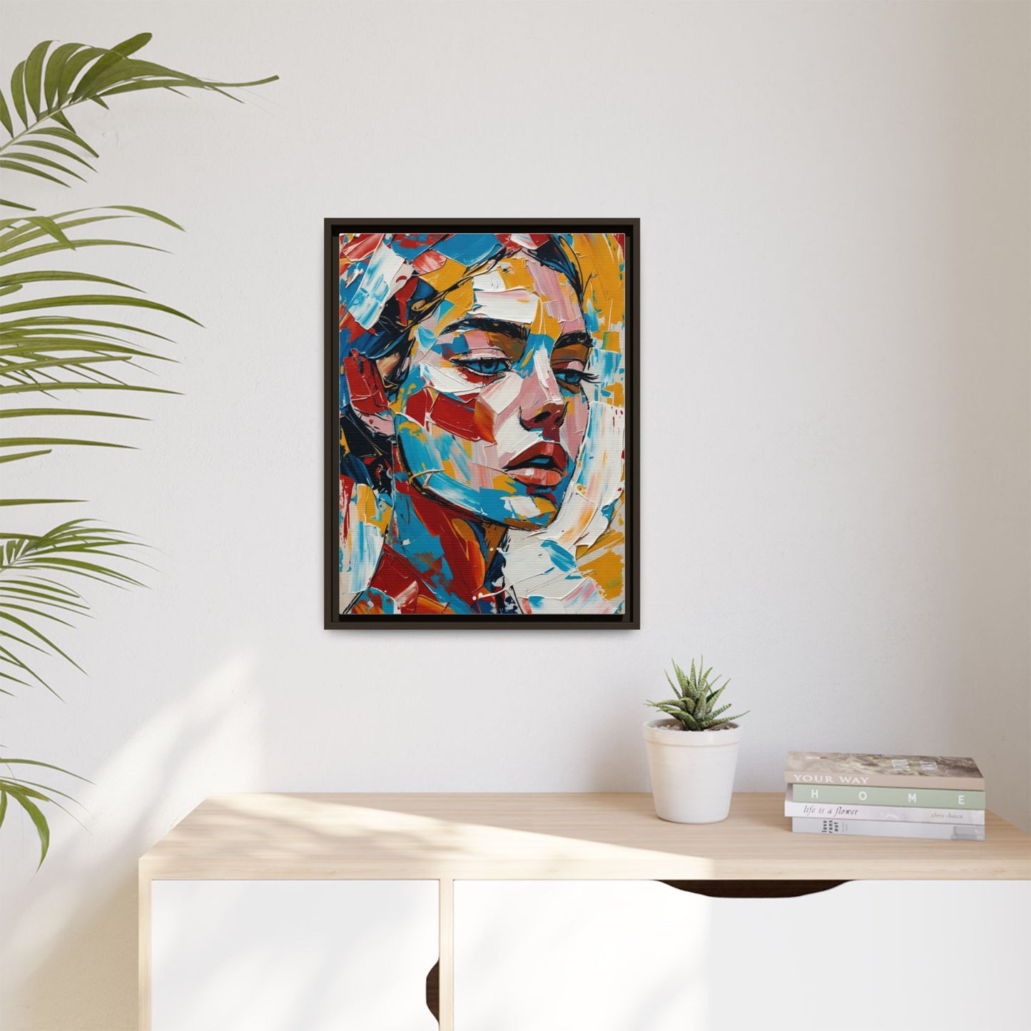 Colorful Abstract Portrait Framed Canvas Print
