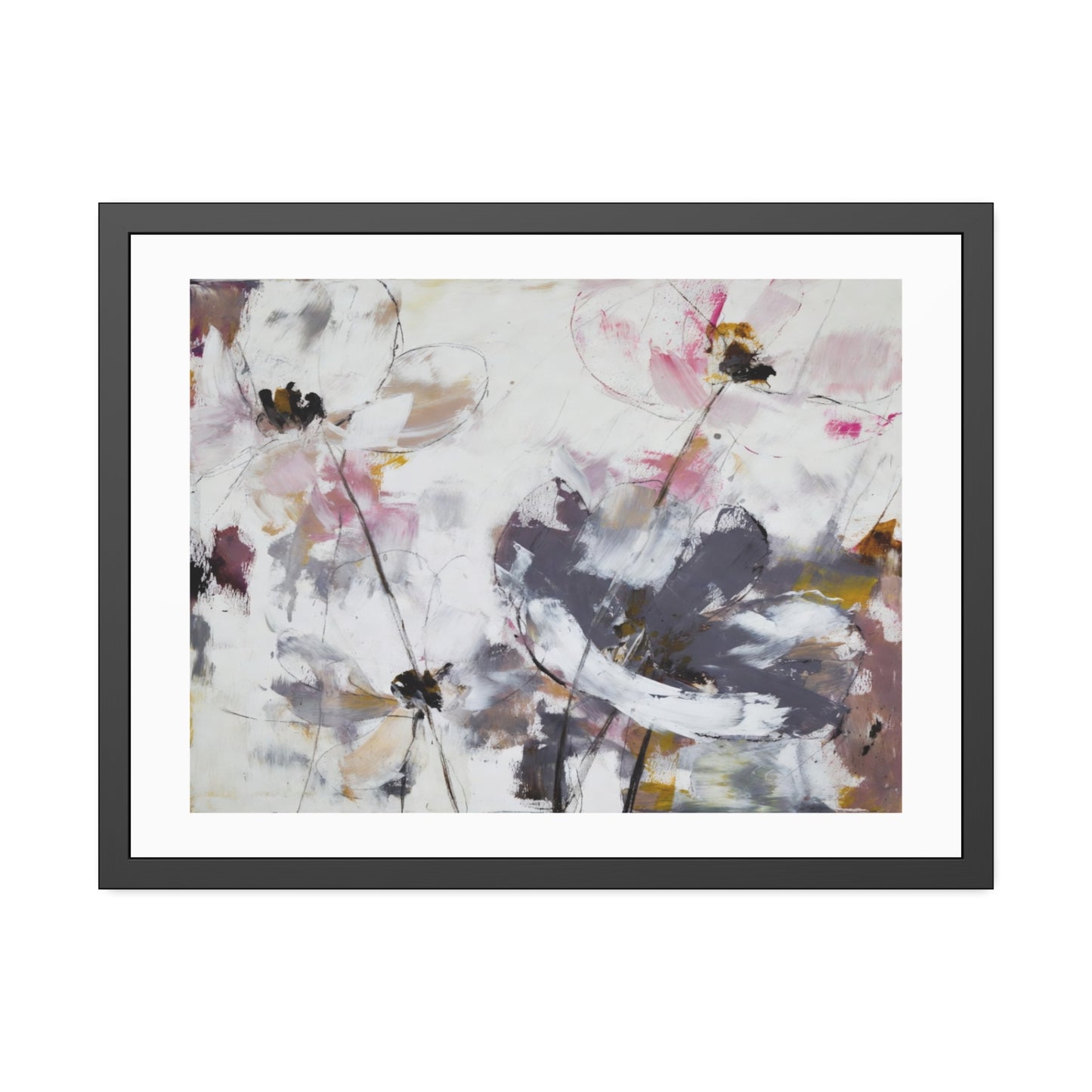 Framed Floral Poster Art – Soft Watercolor Poppies Print