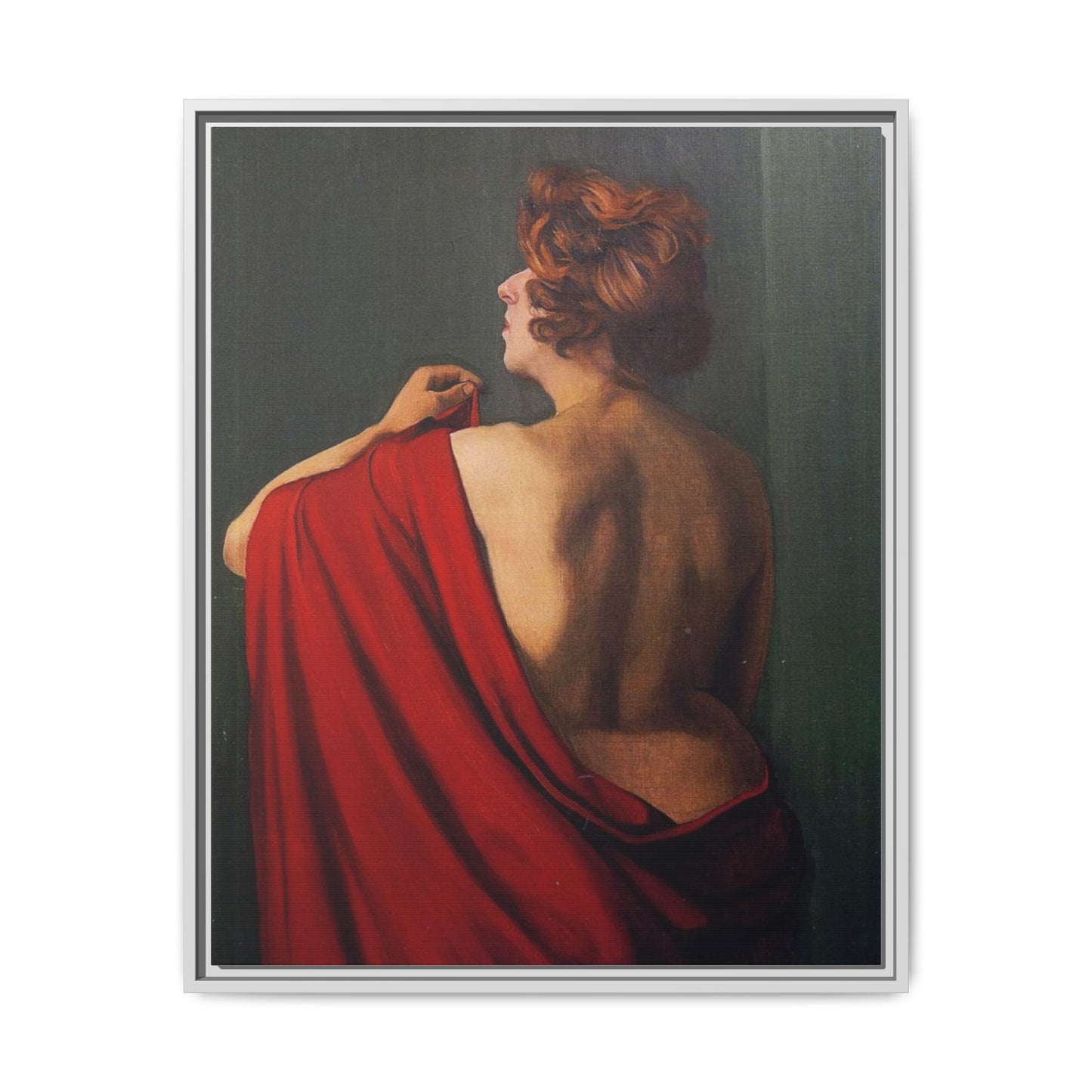 Femme au châle rouge by Félix Vallotton Framed Matte Canvas Wall Art Print
