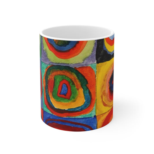 Abstract Colorful Circles Mug — Vibrant Geometric Art Coffee Cup