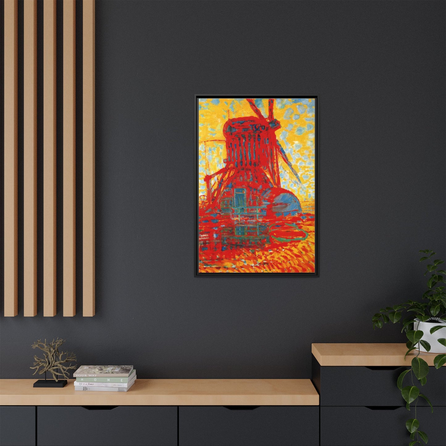 Mill by Sunlight by Piet Mondrian Matte Framed Canvas Wall Art Print