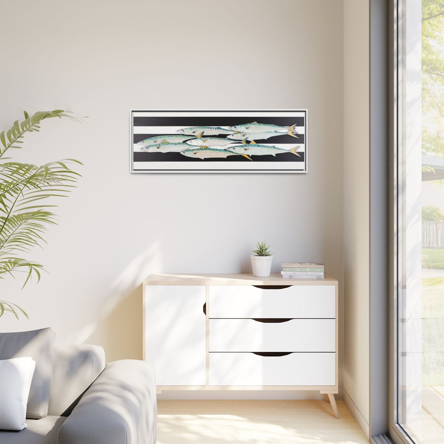 Striped Mackerel Canvas Print — Framed Matte Fish Wall Art