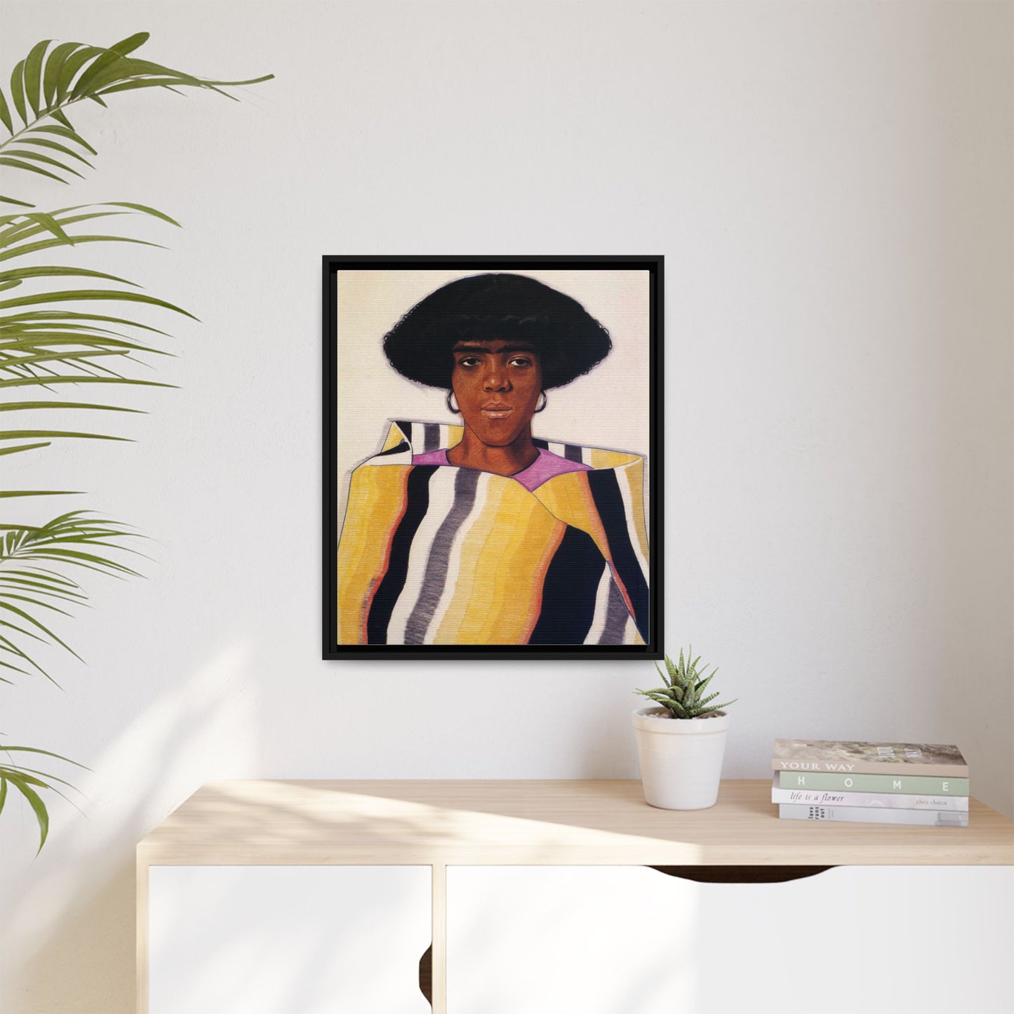Portrait of an African American Woman by Winold Reiss Framed Matte Canvas Portrait