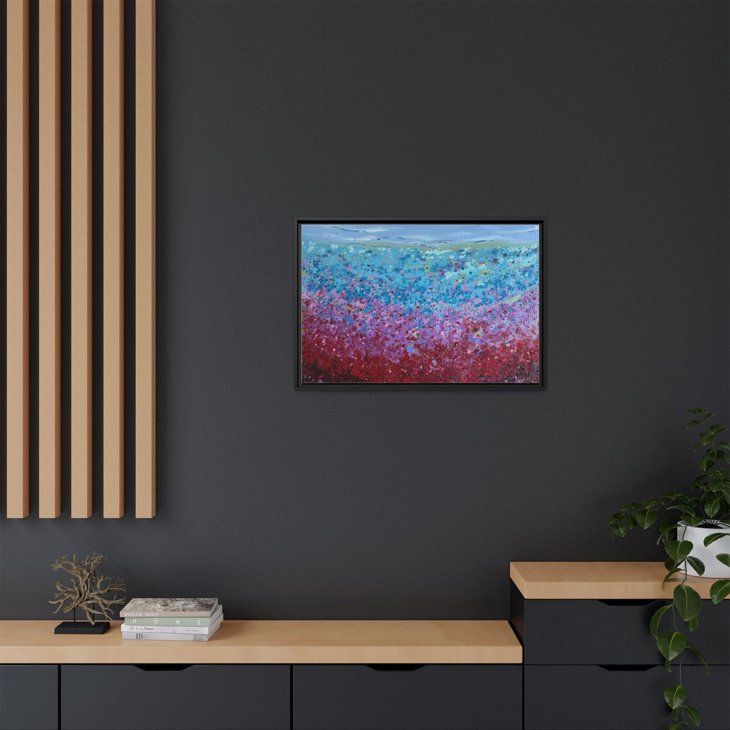 Bloom by Unknown Framed Matte Canvas Abstract Floral Field Wall Art