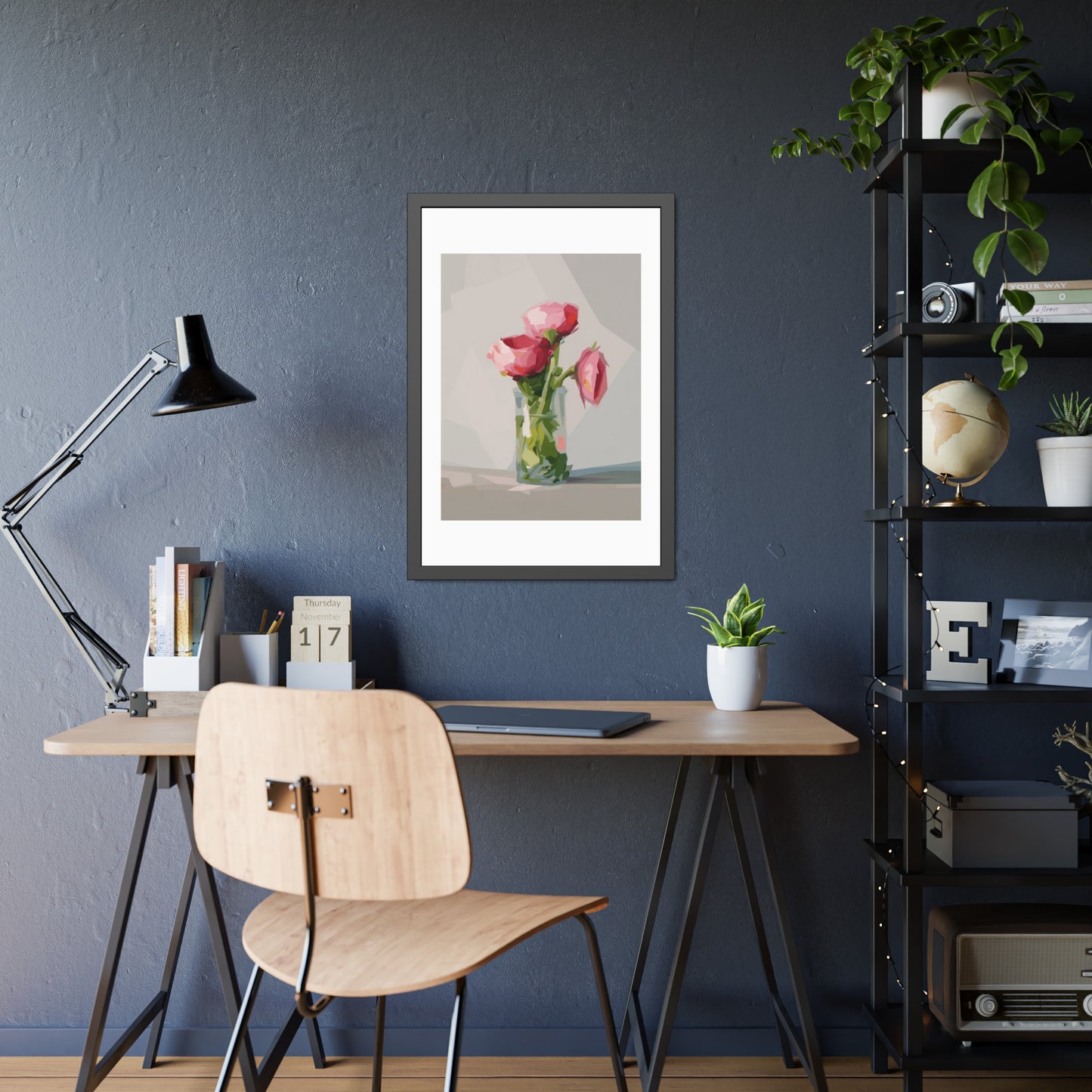 Framed Poster — Pink Peonies Vase Wall Art Print