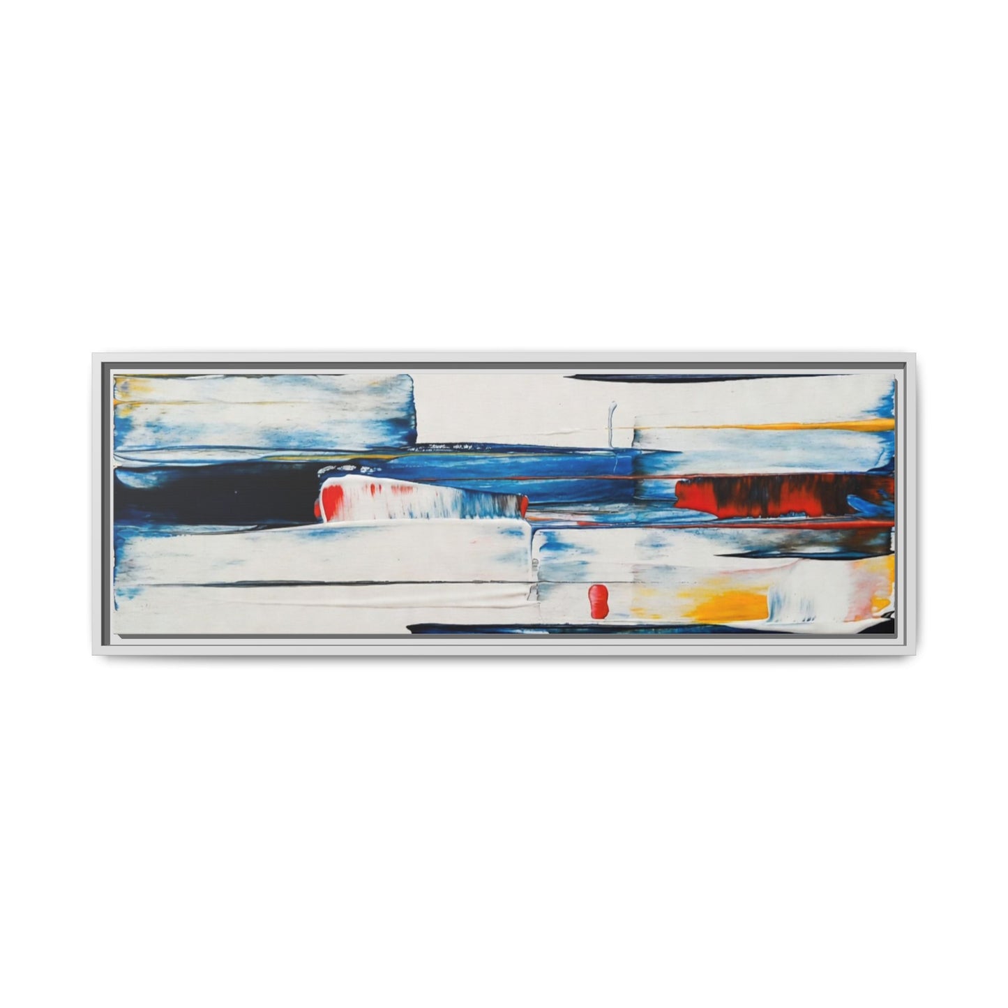 Abstract Coastal Brushstrokes Framed Canvas Print