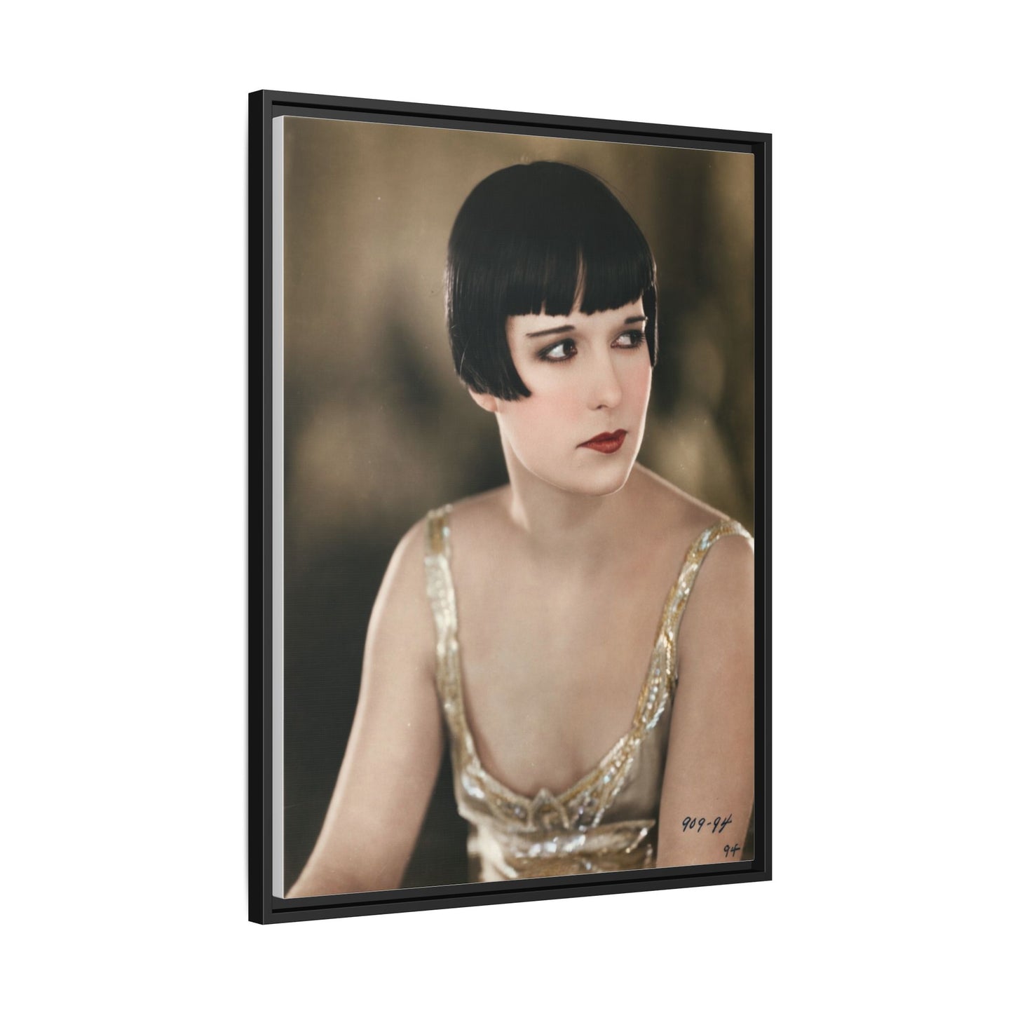Vintage Louise Brooks Portrait Matte Canvas Framed Wall Art