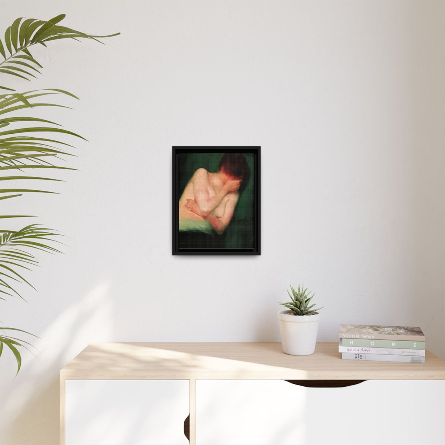 Female Nude by János Vaszary Framed Matte Canvas Wall Art Print