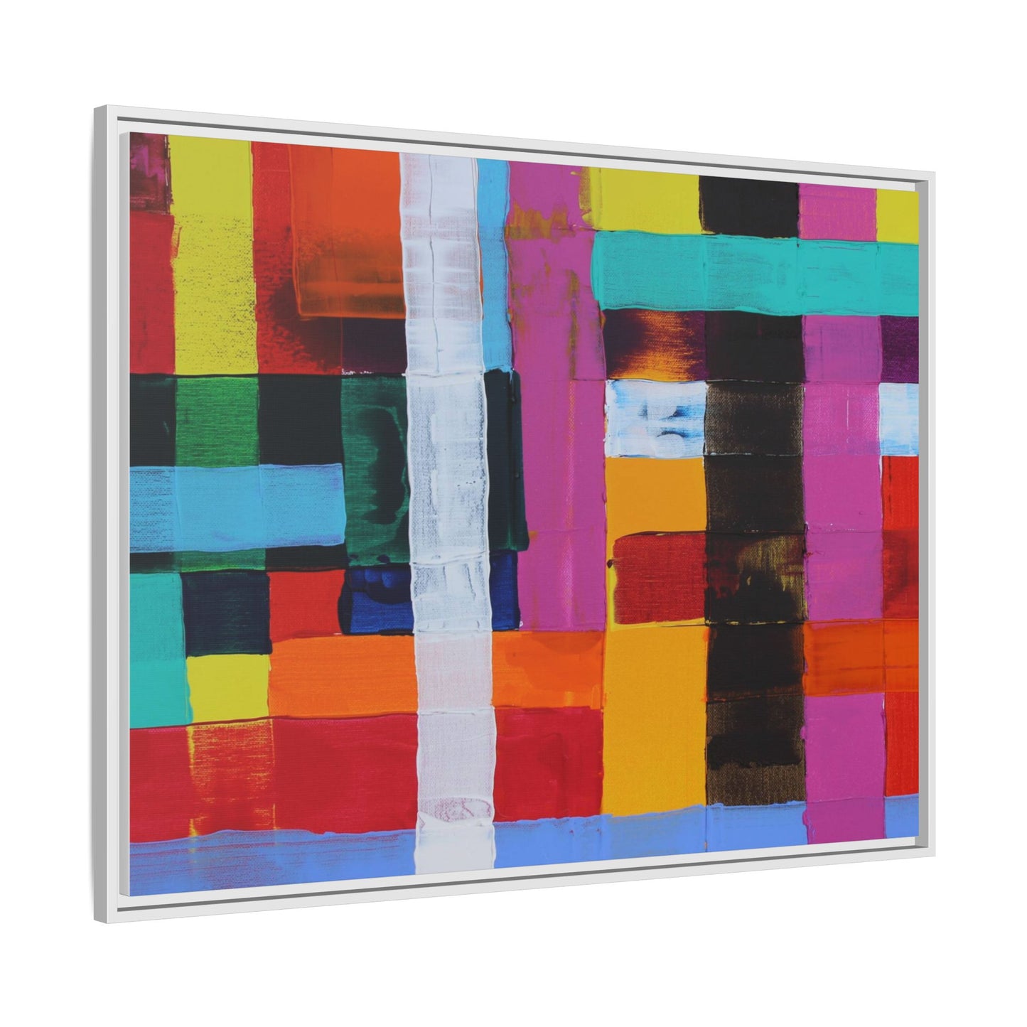 Farbfeld Malerei (Acryl) by Unknown Artist Matte Framed Canvas Wall Art Print