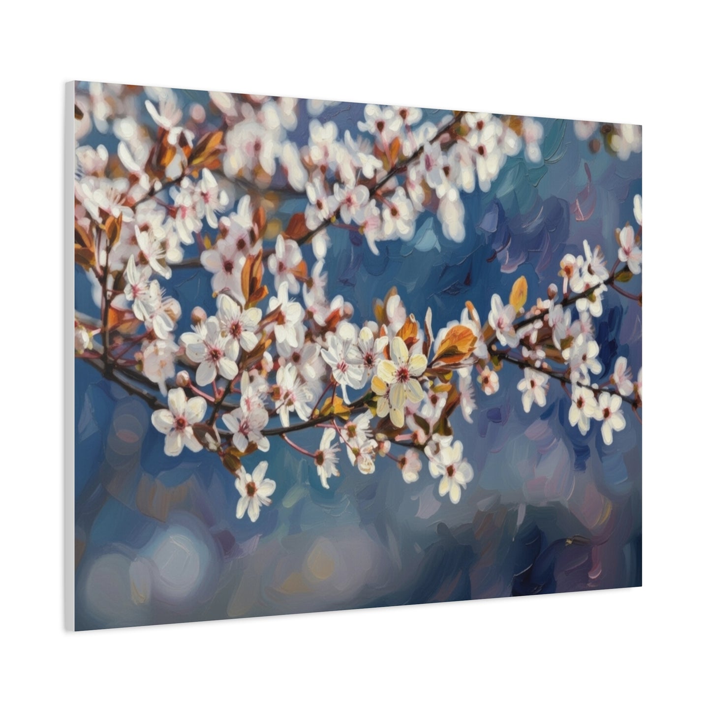 Cherry Blossom Branch Matte Canvas Wall Art — Spring Floral Print