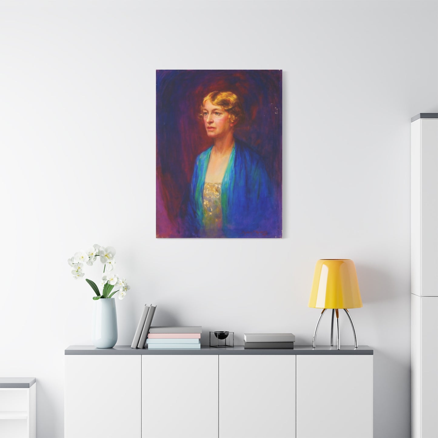 Vintage Portrait Matte Canvas Print — Elegant Early 20th‑Century Woman Wall Art