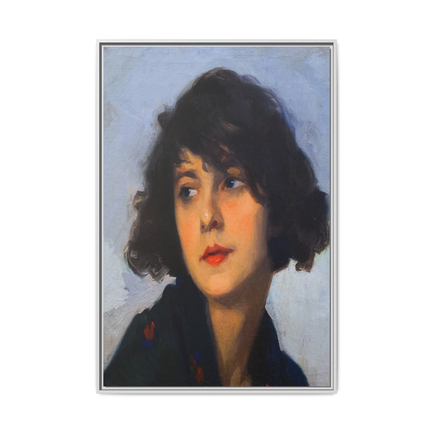 Mulher do chale verde (cropped) by Cyprien Eugene Boulet Framed Matte Canvas Print