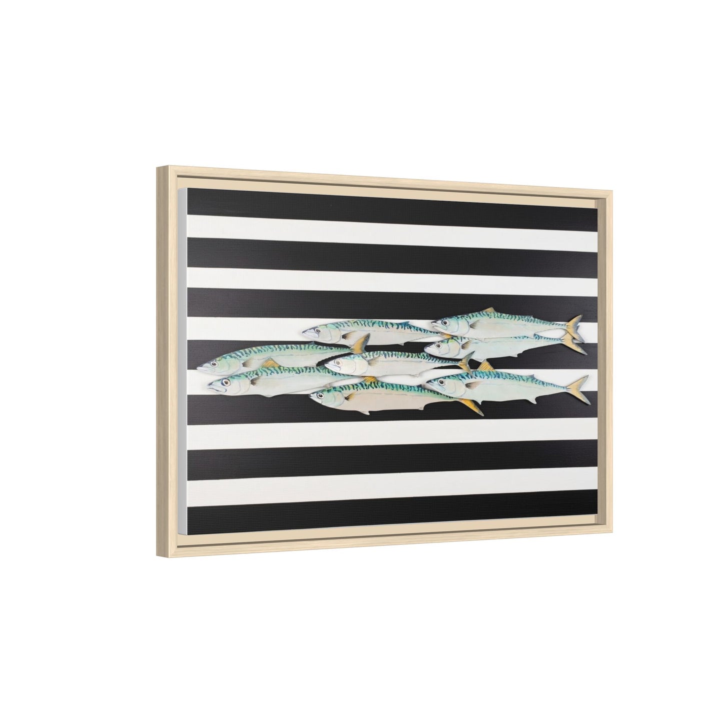 Striped Mackerel Canvas Print — Framed Matte Fish Wall Art