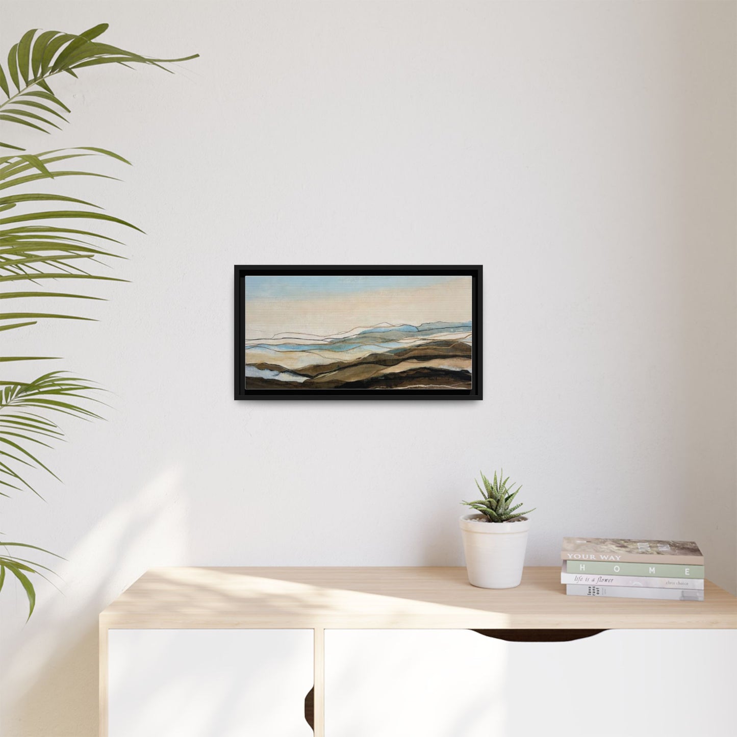 Framed Matte Canvas Print — Abstract Coastal Landscape Wall Art