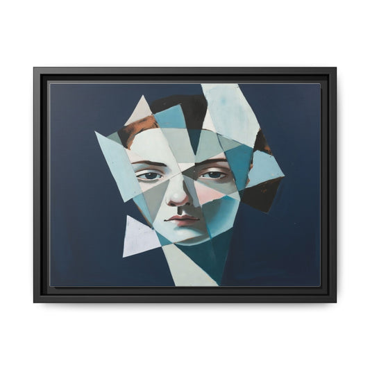 Abstract Fragmented Portrait Matte Canvas (Framed)