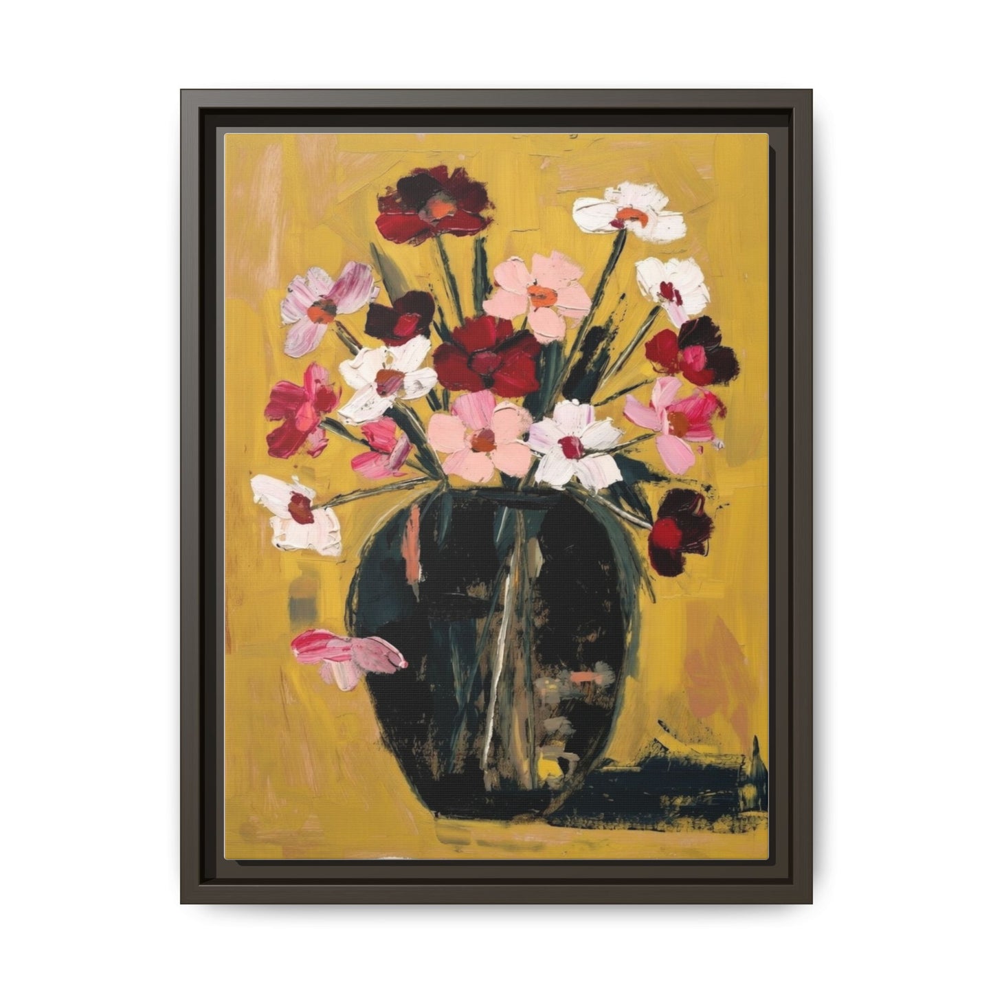 Framed Matte Canvas Floral Still Life Wall Art