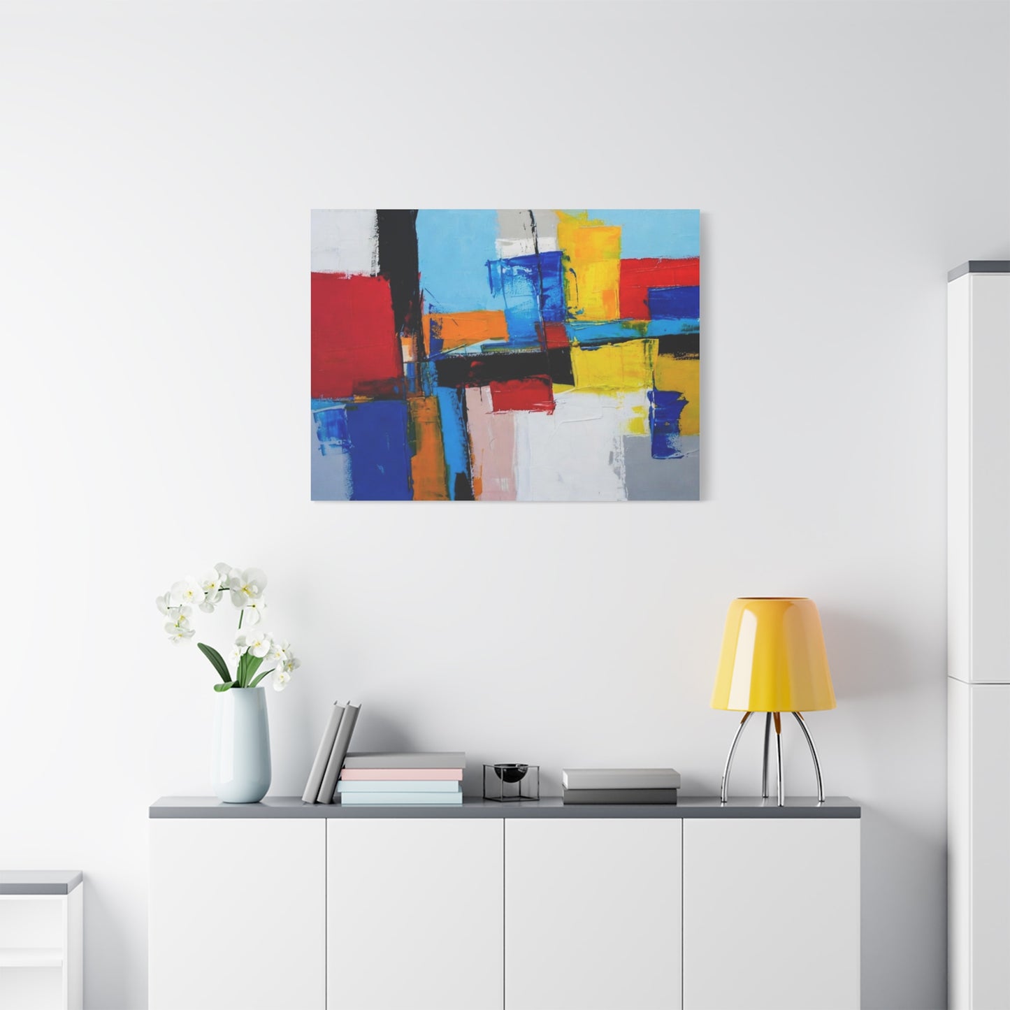 Abstract Color Block Canvas Print — Modern Geometric Wall Art