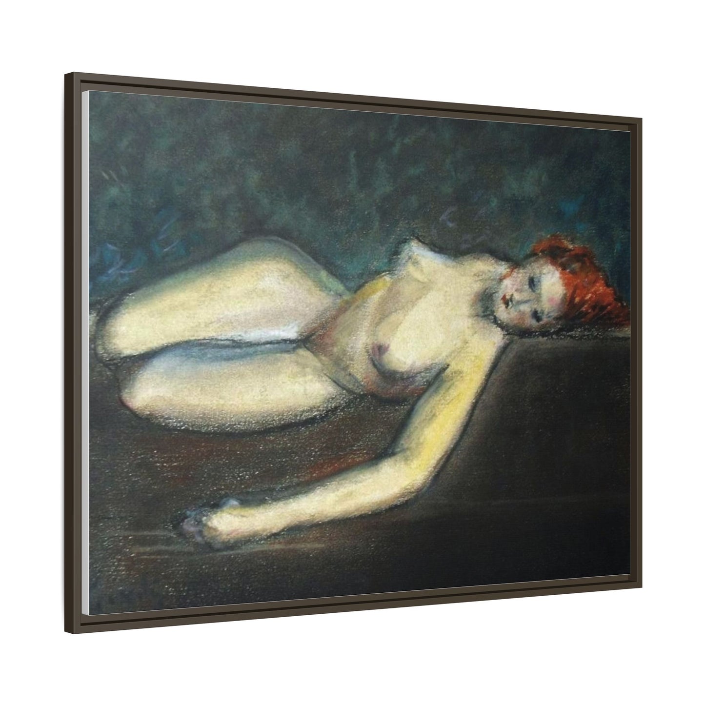 Lying nude by Paul Gosselin Framed Matte Canvas Wall Art Print